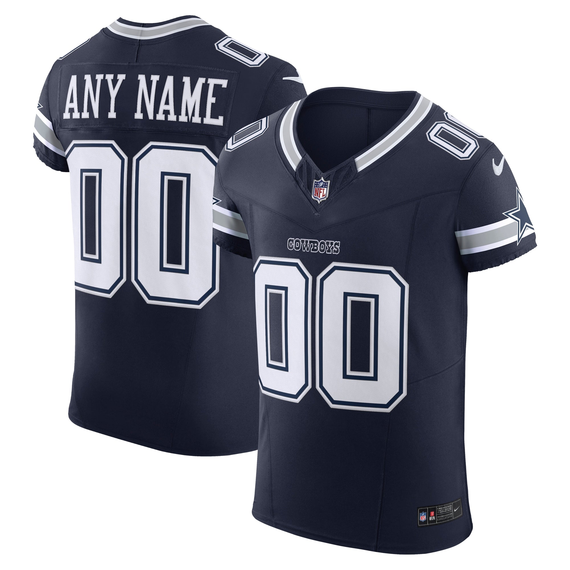 Dallas Cowboys Nike Vapor F.U.S.E. Elite Custom Jersey   Navy