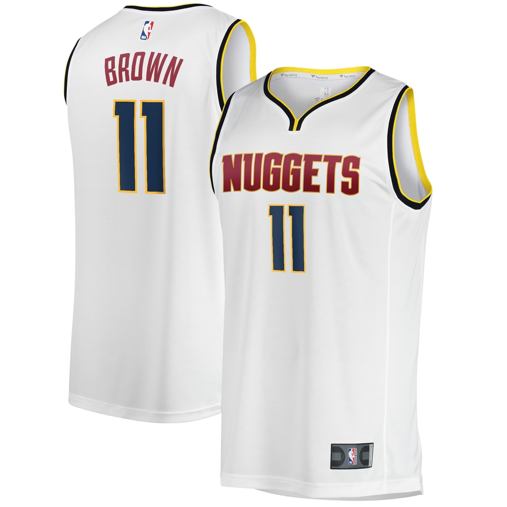 Youth Fanatics Branded Bruce Brown White Denver Nuggets Fast Break Player Jersey - Association Edition
