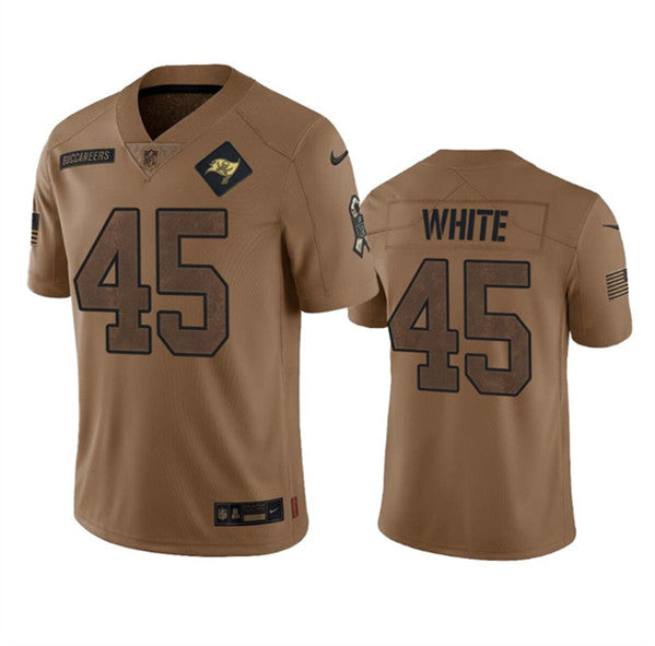 Men s Tampa Bay Buccaneers Devin White 2023 Brown Salute To Service Limited  Stitched Jerseys