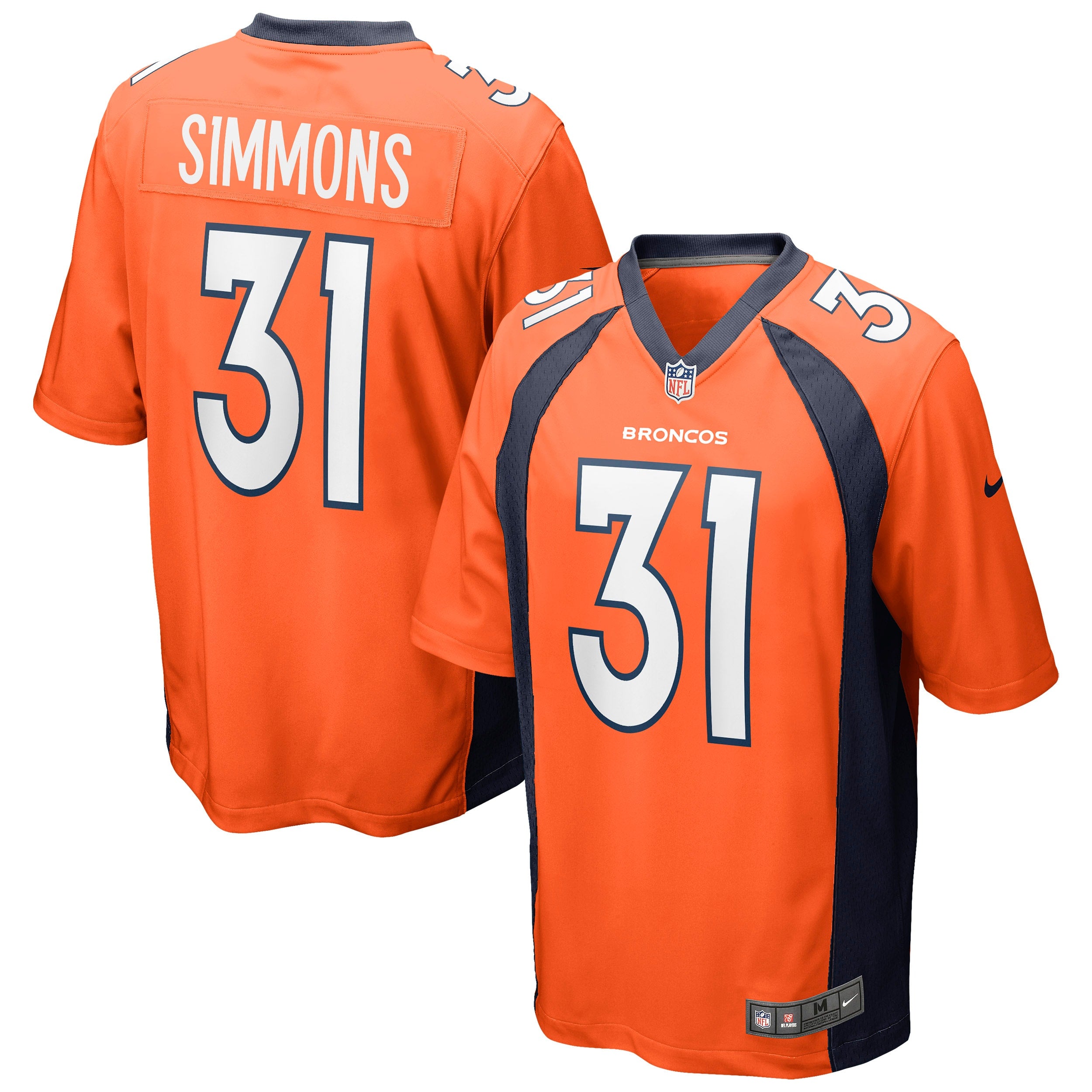 Justin Simmons Denver Broncos Nike Game Jersey   Orange