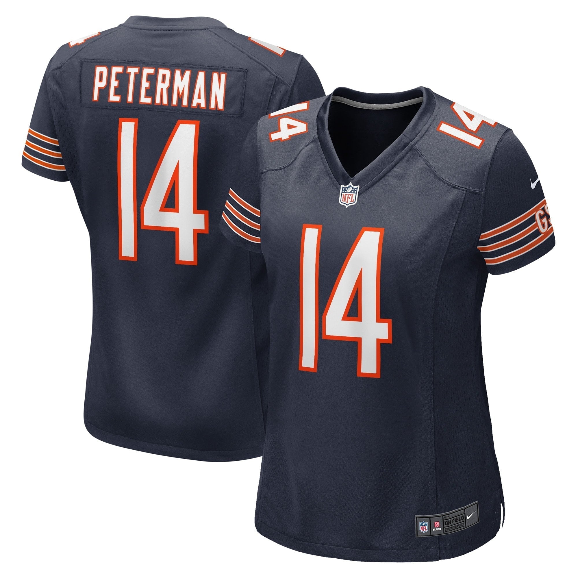 Women s Nike Nathan Peterman Navy Chicago Bears Game Player Jersey