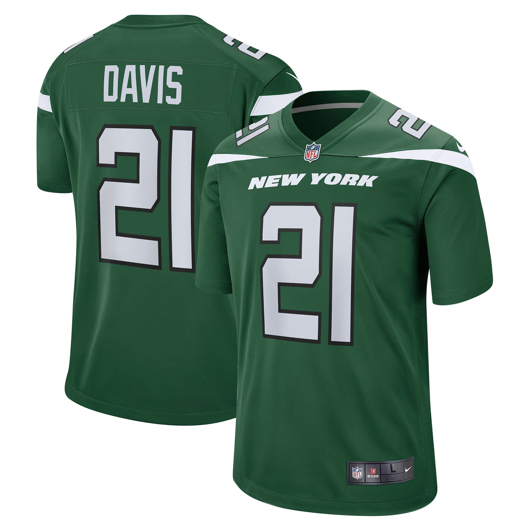 Men s Nike Ashtyn Davis Gotham Green New York Jets Game Player Jersey