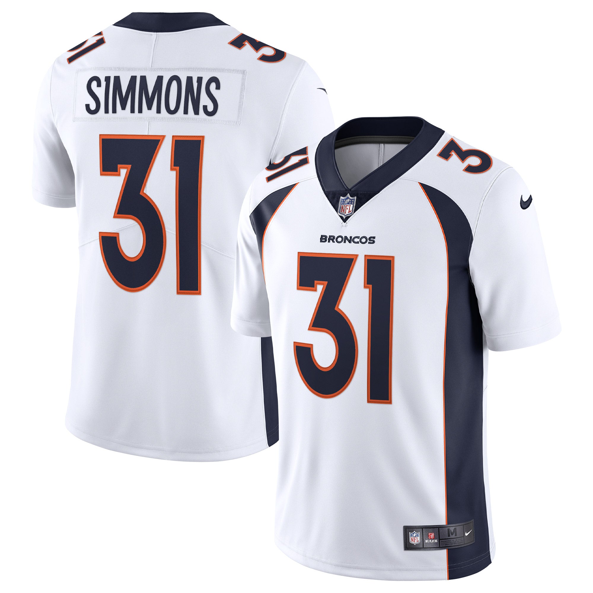 Justin Simmons Denver Broncos Nike Vapor Limited Jersey   White