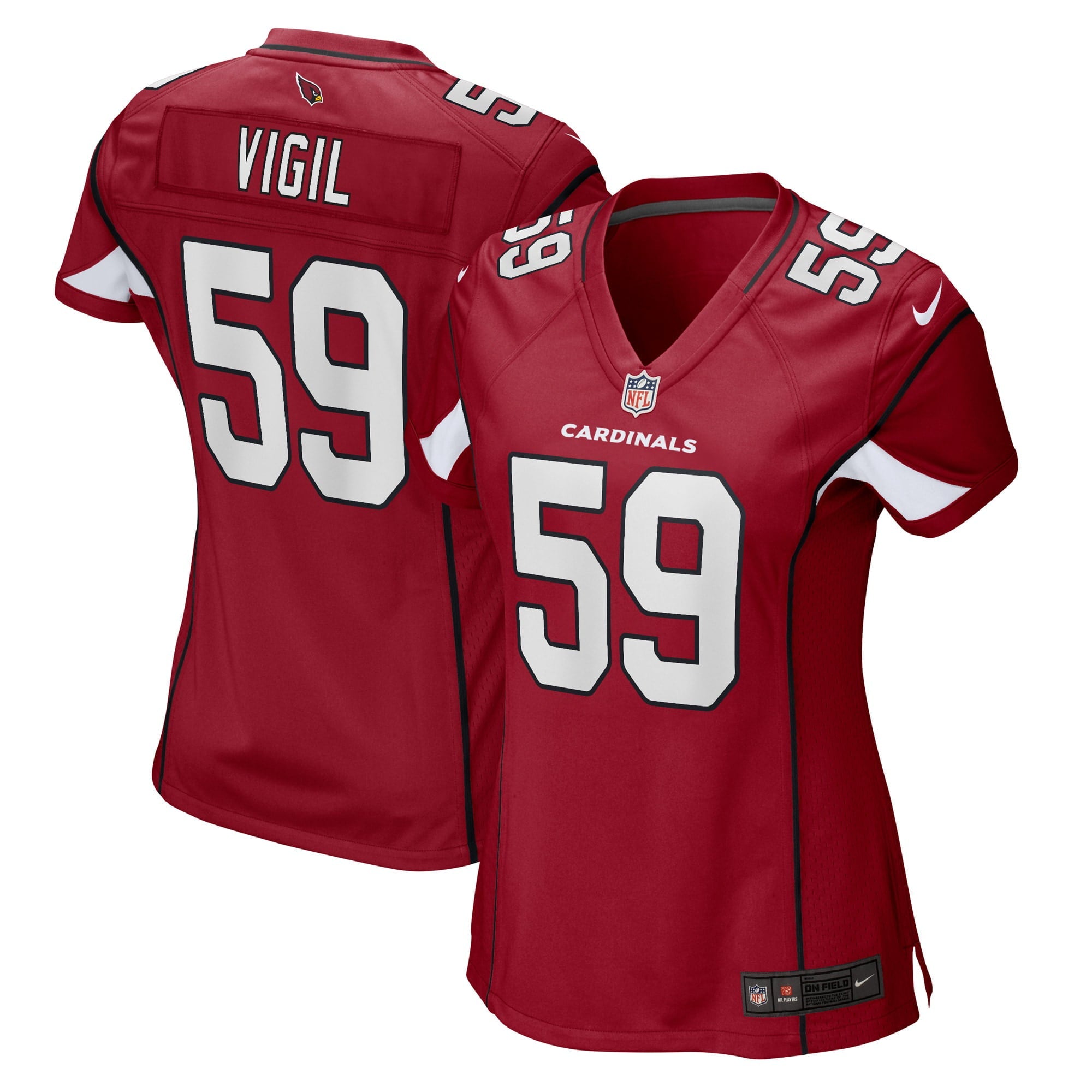Women s Nike Nick Vigil Cardinal Arizona Cardinals Game Player Jersey