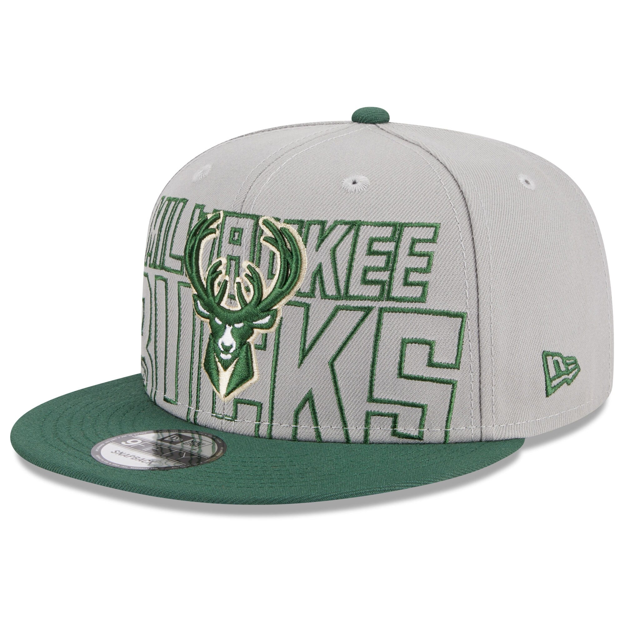 Milwaukee Bucks New Era 2023 NBA Draft Two-Tone 9FIFTY Snapback Hat - Gray/Hunter Green