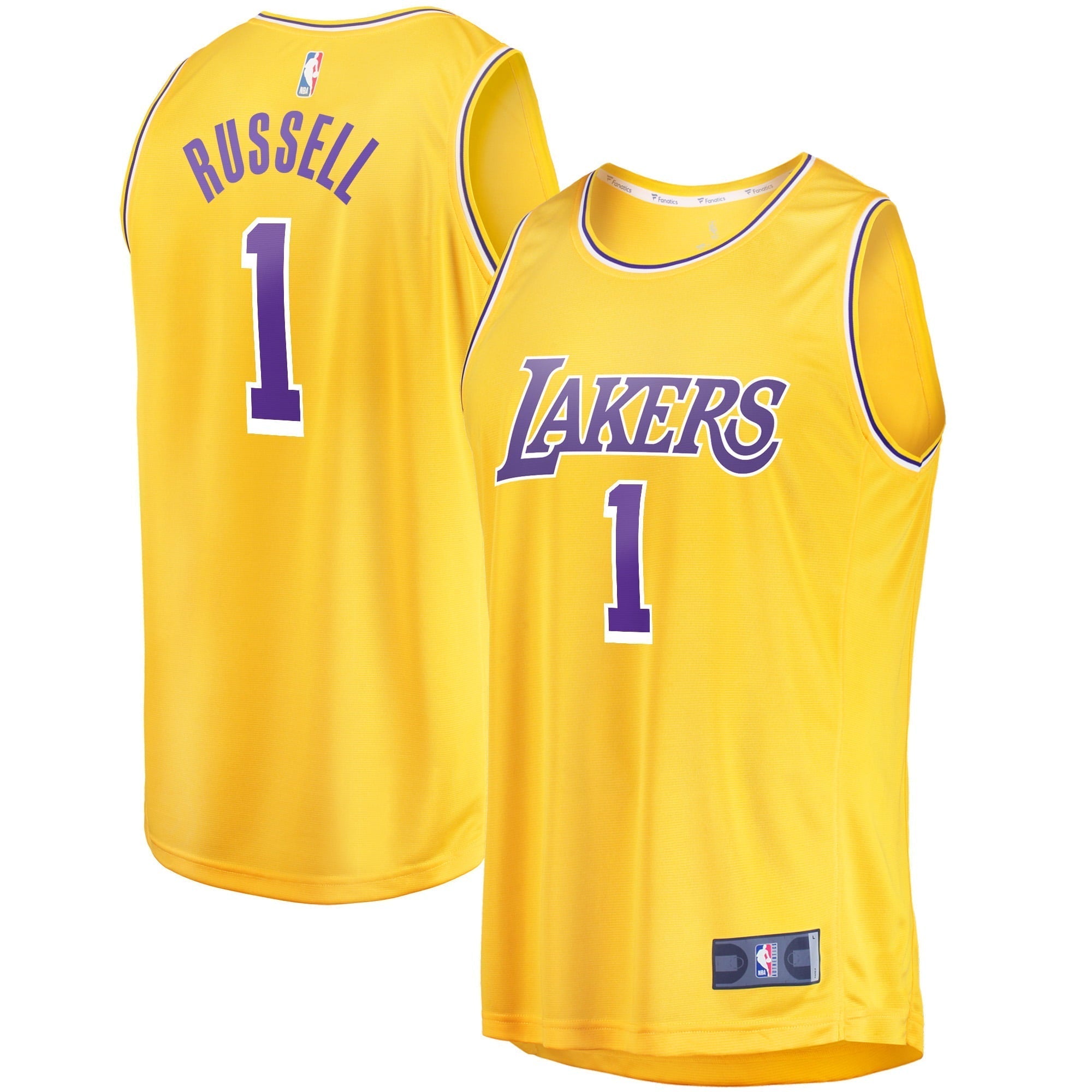 Men's Fanatics Branded D'Angelo Russell Gold Los Angeles Lakers Fast Break Player Jersey - Icon Edition