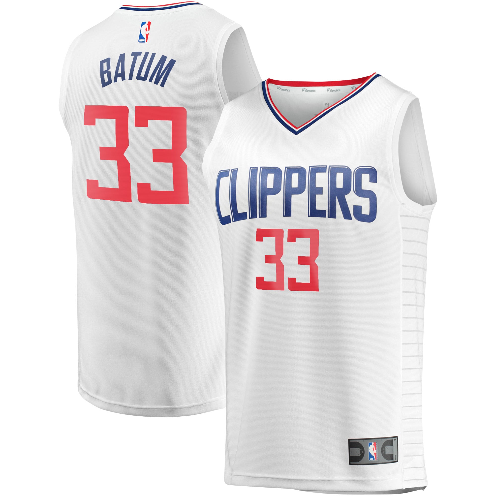 Men's Fanatics Branded Nicolas Batum White LA Clippers Fast Break Player Jersey - Association Edition