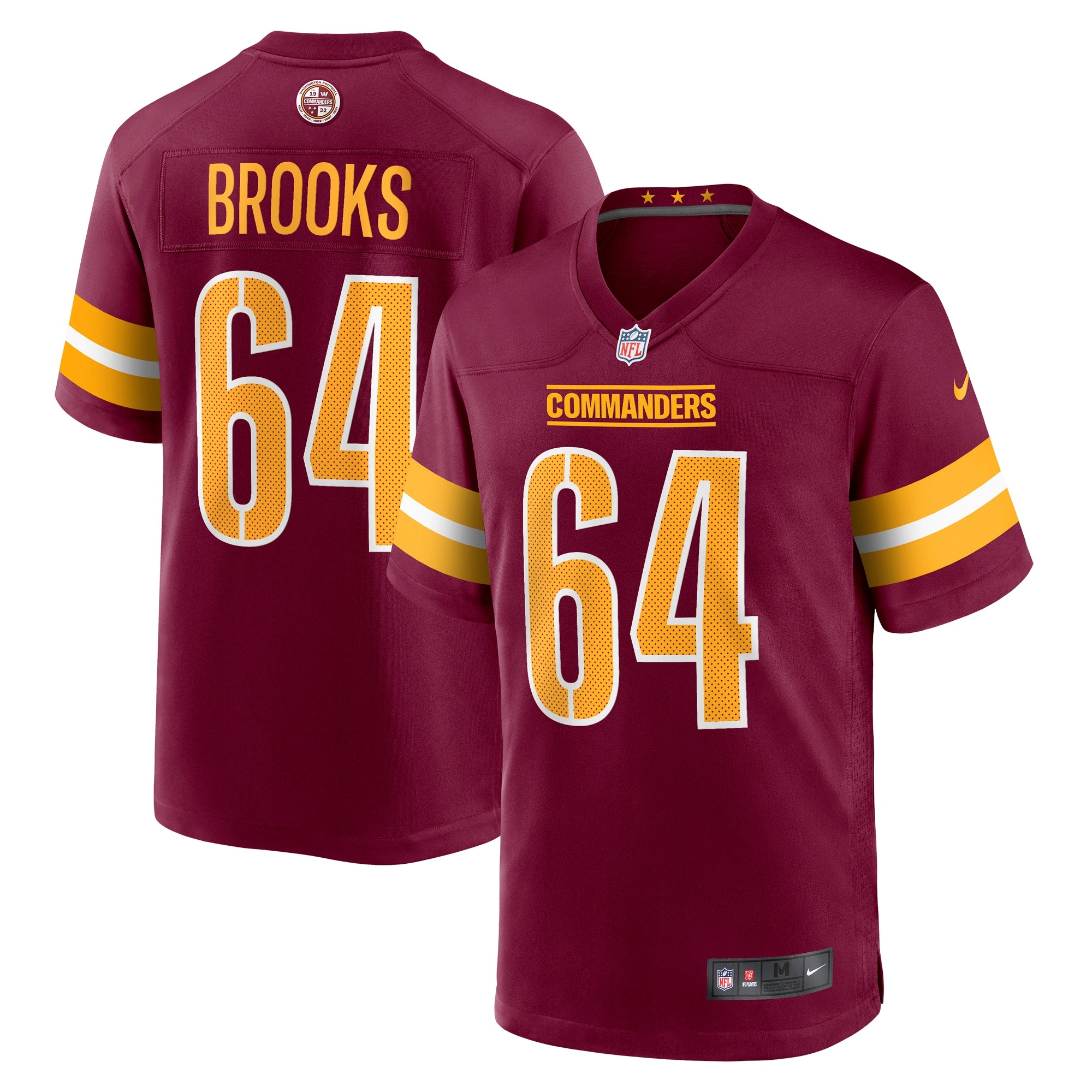 Mason Brooks Washington Commanders Nike Team Game Jersey   Burgundy
