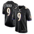 Men s Nike Justin Tucker Black Baltimore Ravens Player Game Jersey