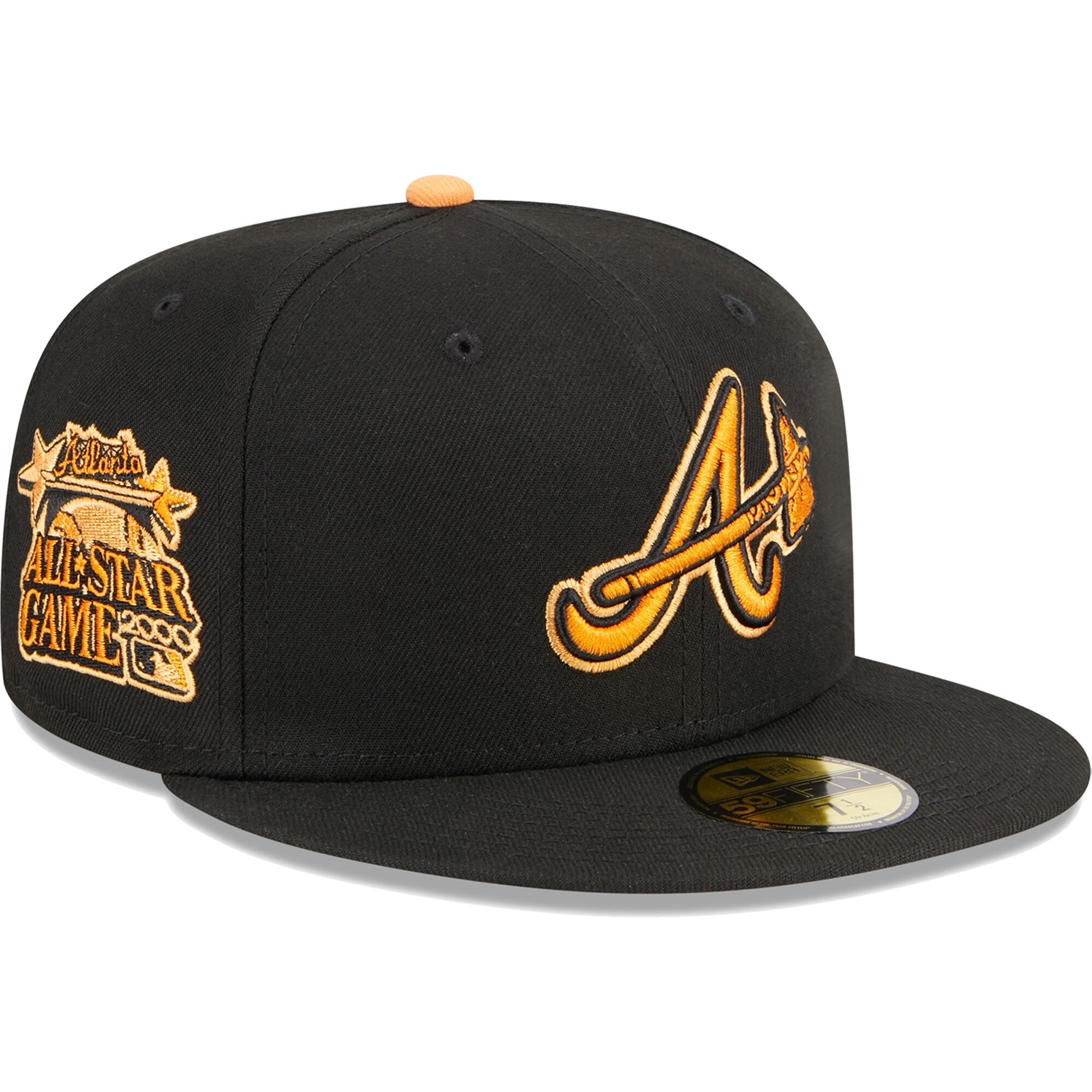 Atlanta Braves New Era Pastel Undervisor 59FIFTY Fitted Hat - Black