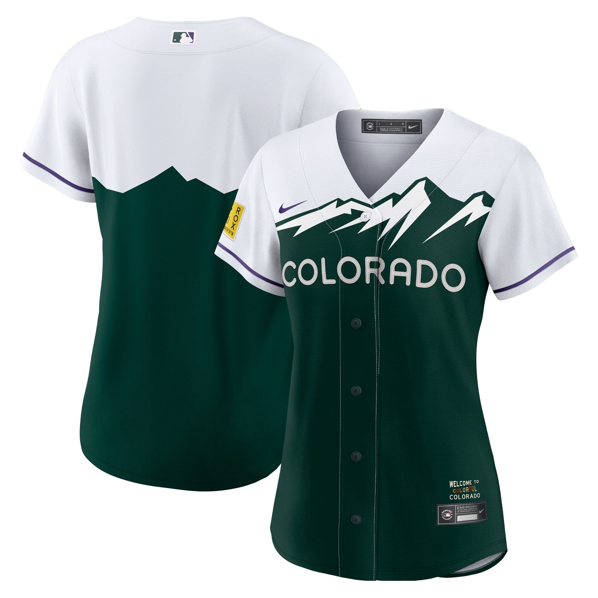Colorado Rockies Nike Women's City Connect Replica Team Jersey - White/Forest Green
