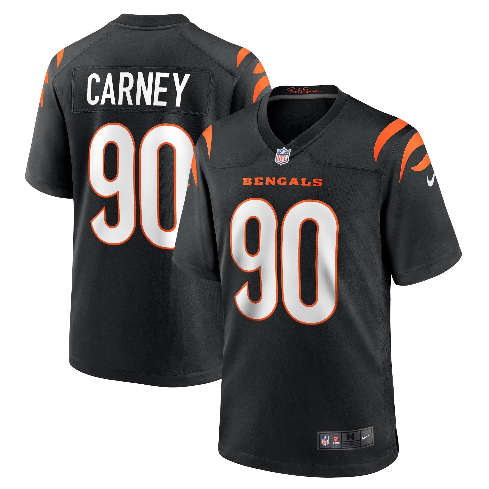 Men s Nike Owen Carney Black Cincinnati Bengals Home Game Player Jersey