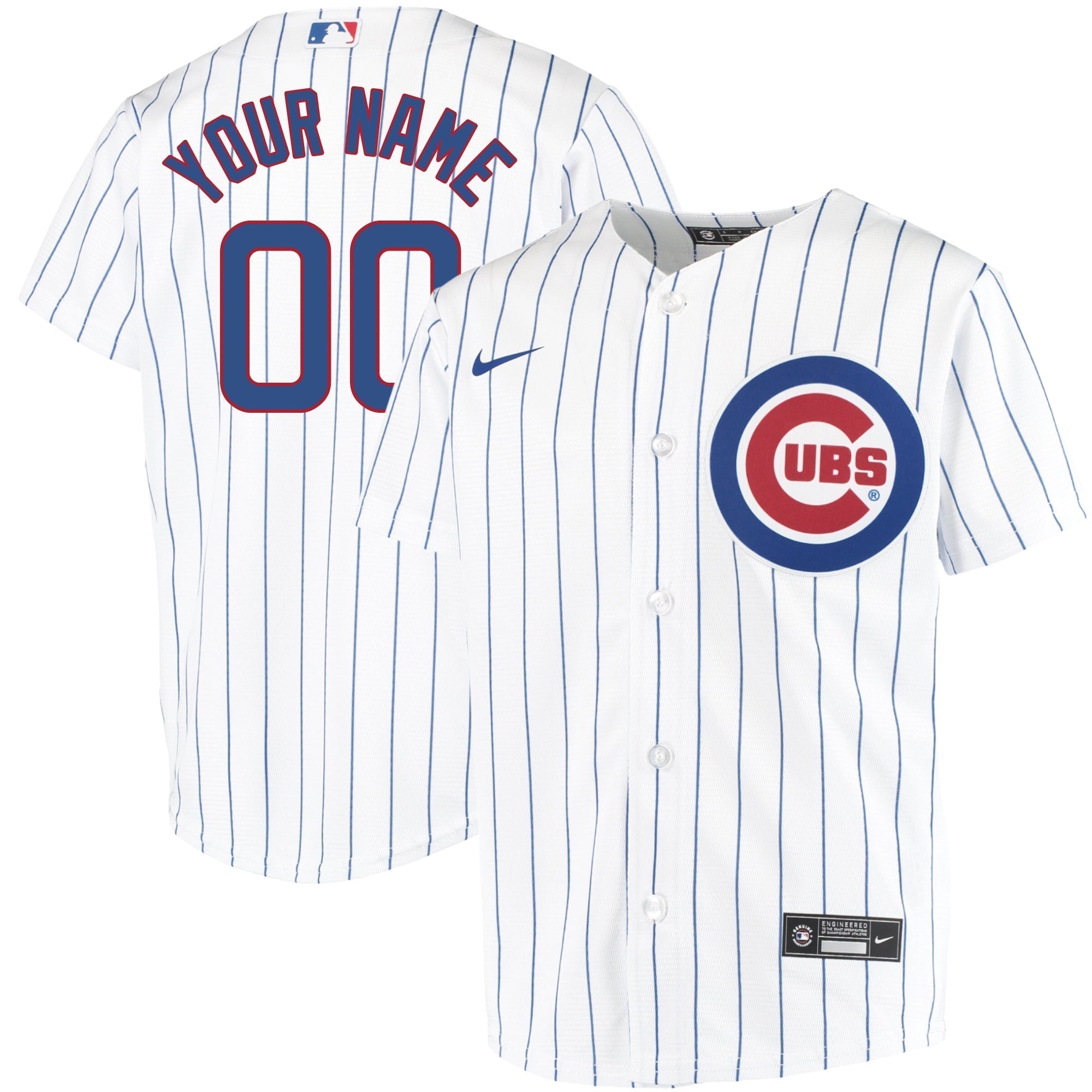 Chicago Cubs Youth Nike Custom Home Pinstripe Replica Jersey