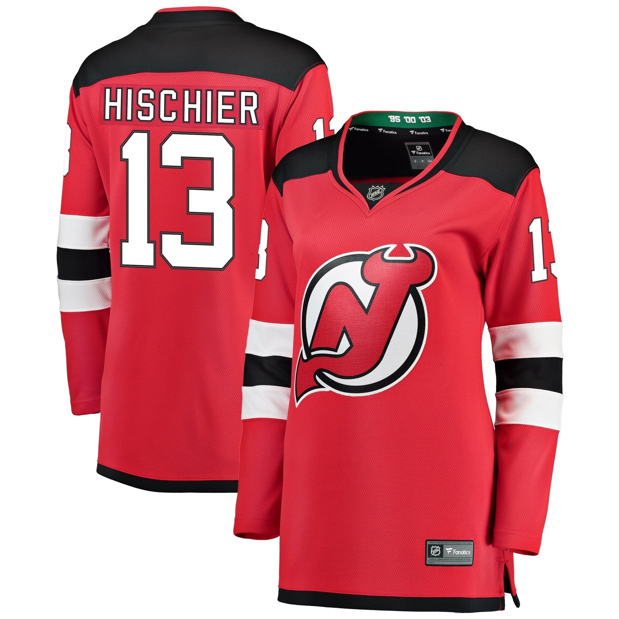 Women's Fanatics Branded Nico Hischier Red New Jersey Devils Home Breakaway Player Jersey