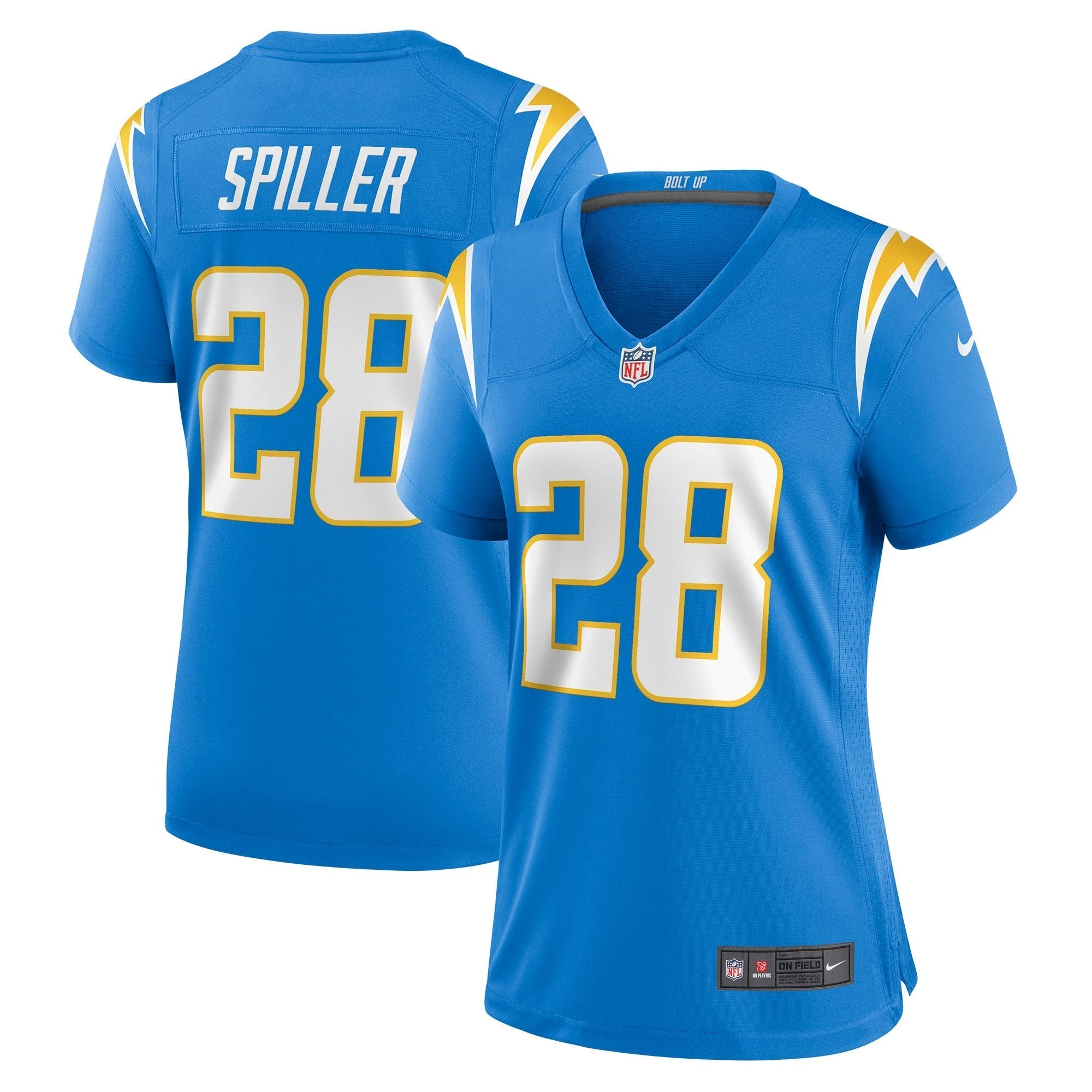 Women s Nike Isaiah Spiller Powder Blue Los Angeles Chargers Game Jersey
