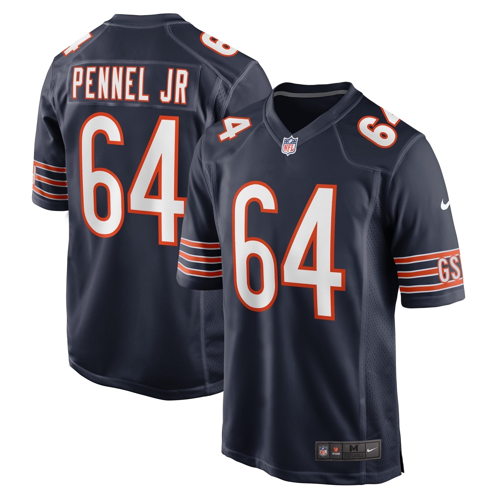 Men s Nike Mike Pennel Jr. Navy Chicago Bears Game Player Jersey