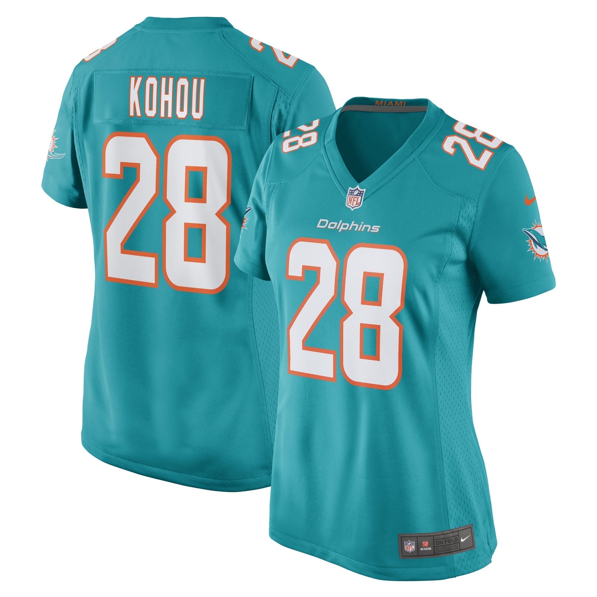 Women s Nike Kader Kohou Aqua Miami Dolphins Game Player Jersey