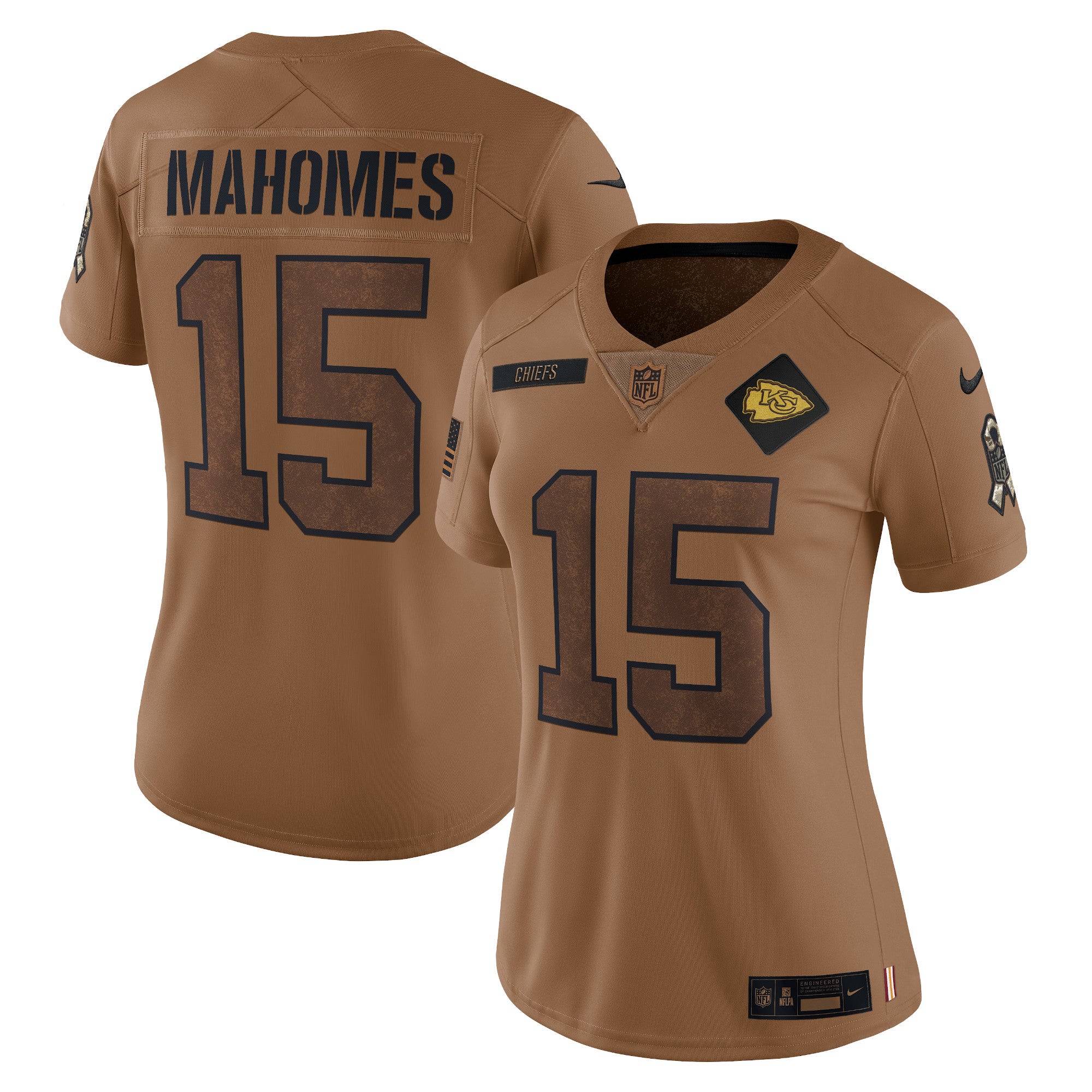Patrick Mahomes Kansas City Chiefs Nike Women s 2023 Salute To Service Limited Jersey   Brown