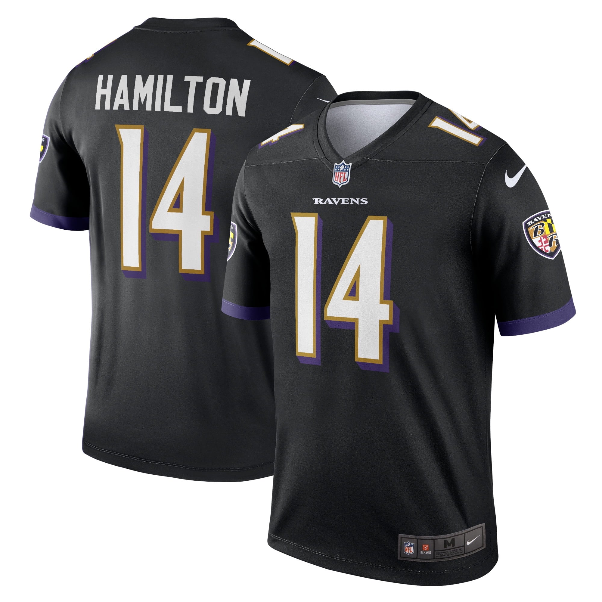 Men s Nike Kyle Hamilton Black Baltimore Ravens Legend Jersey