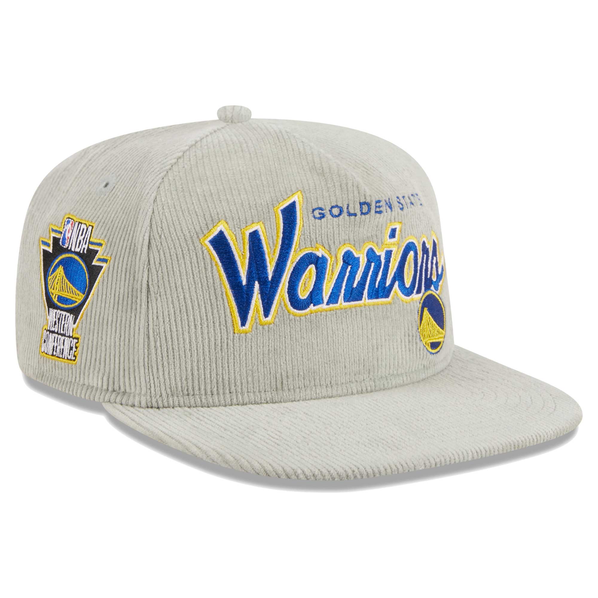 Golden State Warriors New Era The Golfer Corduroy 9FIFTY Snapback Hat - Gray