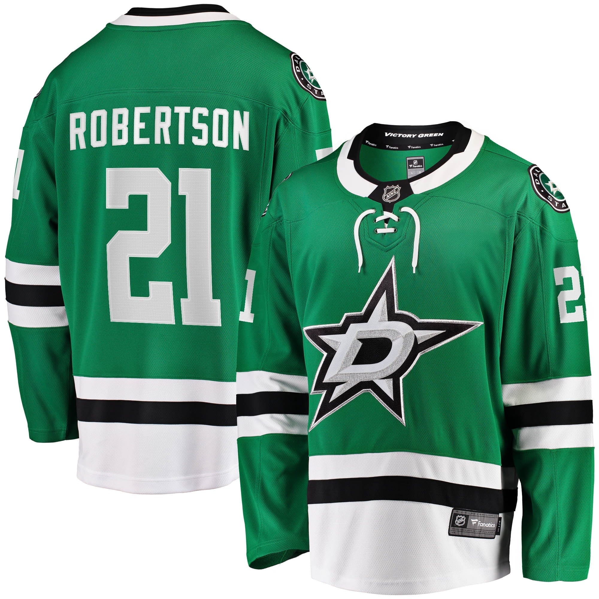 Men's Fanatics Branded Jason Robertson Kelly Green Dallas Stars 2017/18 Home Breakaway Replica Jersey