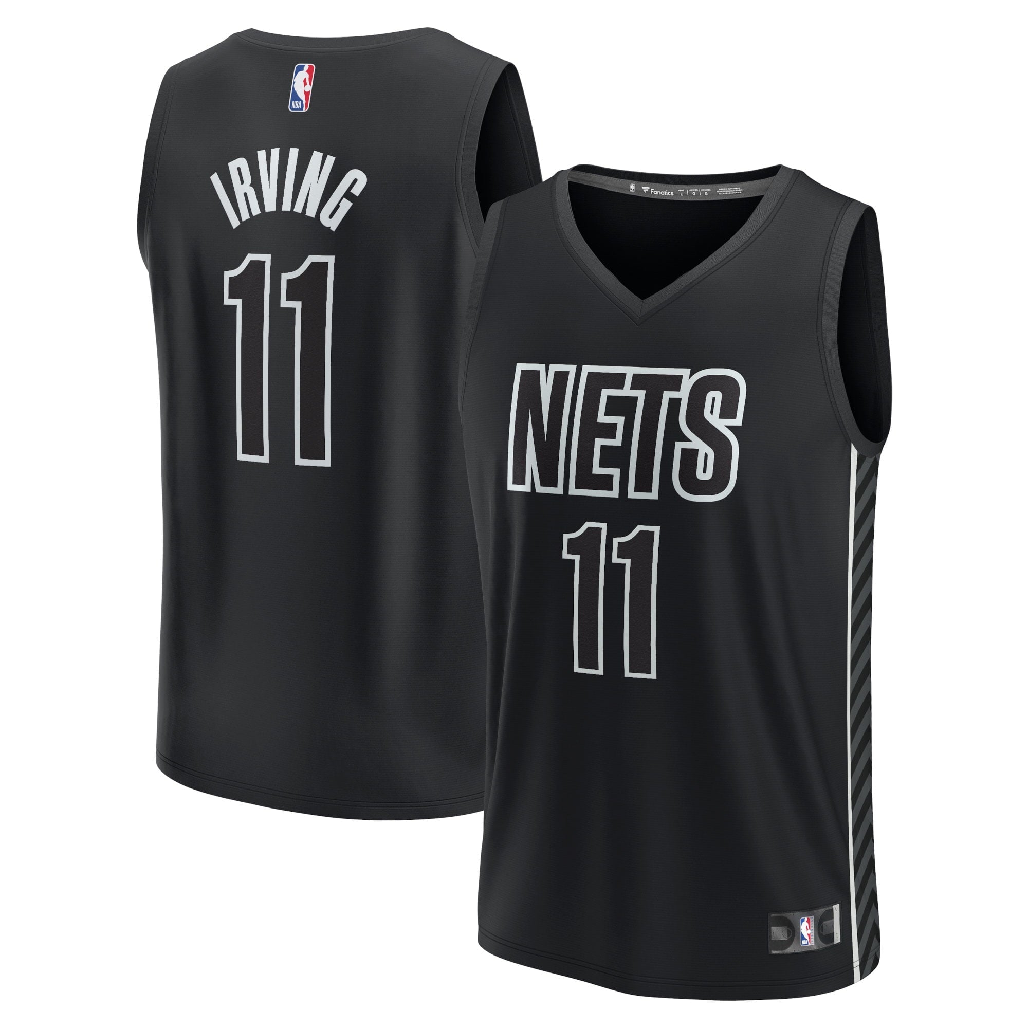 Men's Fanatics Branded Kyrie Irving Black Brooklyn Nets Fast Break Replica Player Jersey - Statement Edition