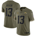 Men s Nike Keenan Allen Olive Los Angeles Chargers 2022 Salute To Service Limited Jersey