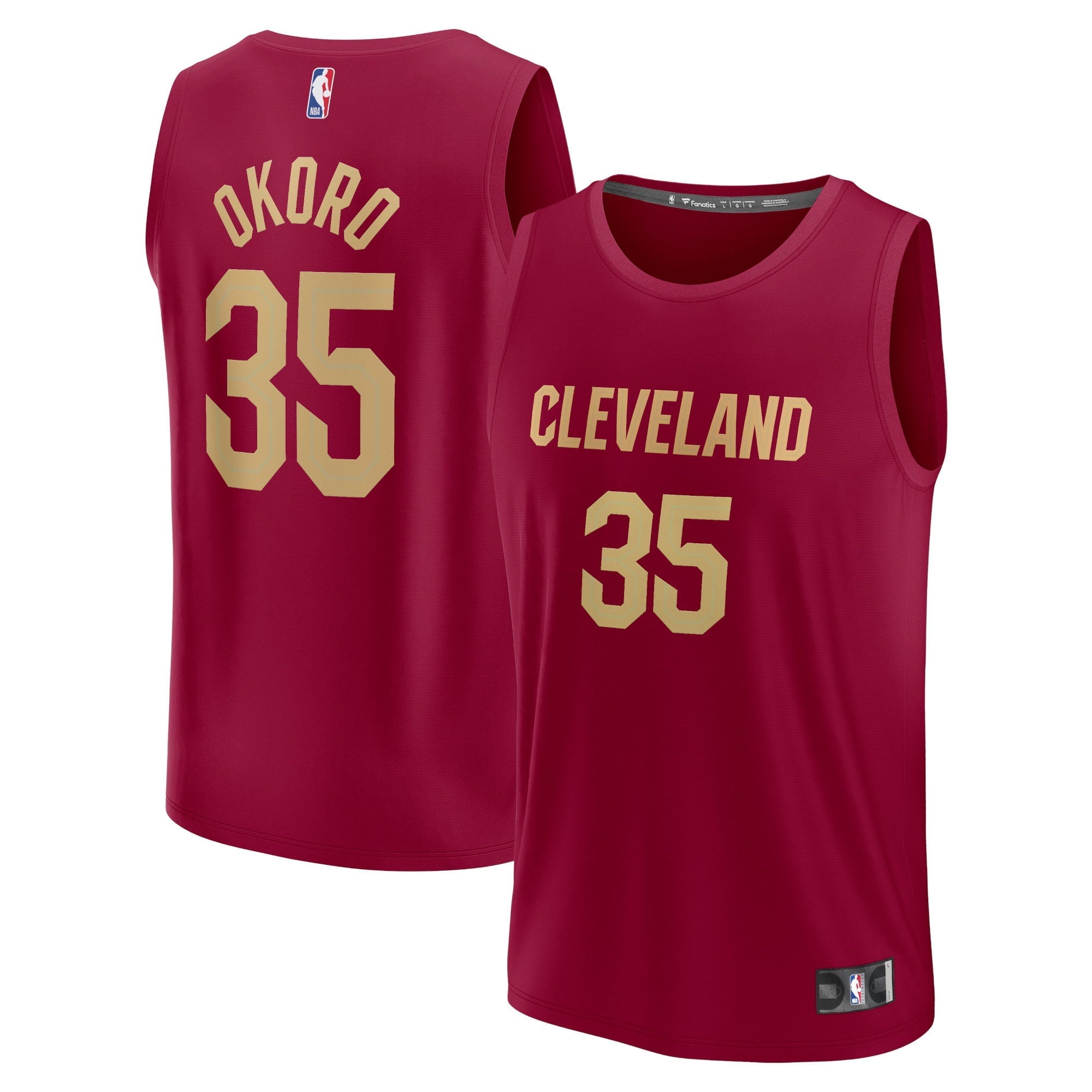 Men's Fanatics Branded Isaac Okoro Red Cleveland Cavaliers Fast Break Replica Jersey - Icon Edition