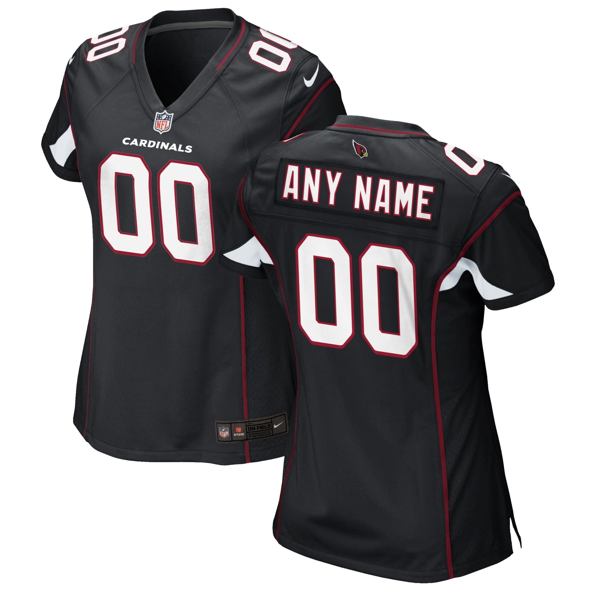 Arizona Cardinals Nike Women s Alternate Custom Game Jersey   Black