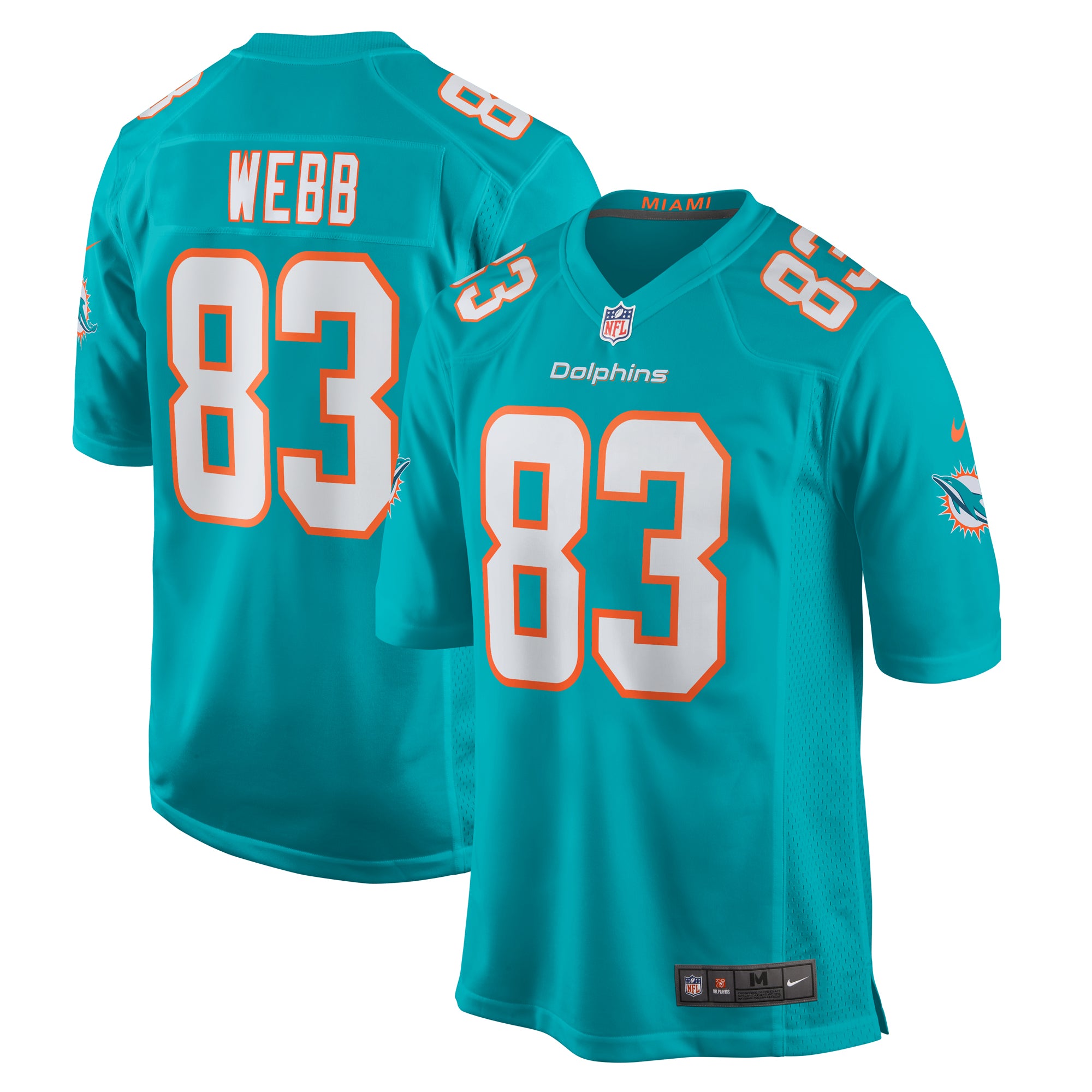 Raleigh Webb Miami Dolphins Nike Team Game Jersey    Aqua