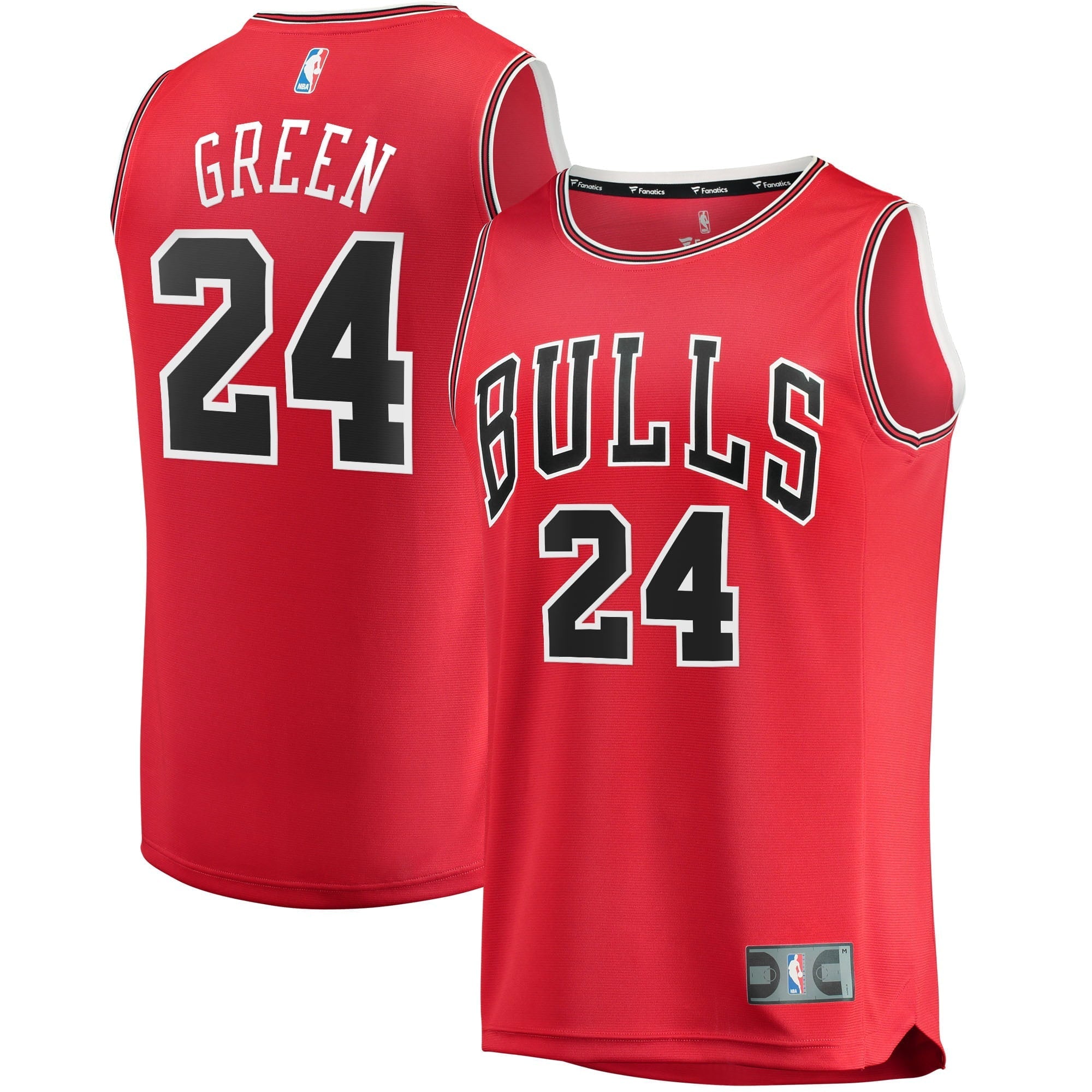 Men's Fanatics Branded Javonte Green Red Chicago Bulls 2021/22 Fast Break Replica Jersey - Icon Edition