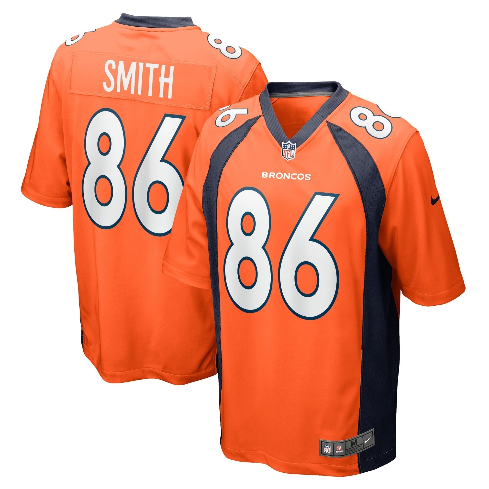 Men s Nike Vyncint Smith Orange Denver Broncos Game Player Jersey