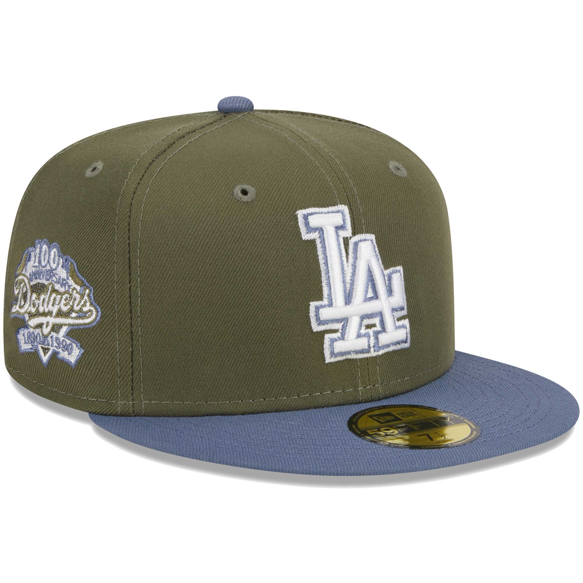 Los Angeles Dodgers New Era 59FIFTY Fitted Hat - Olive/Blue