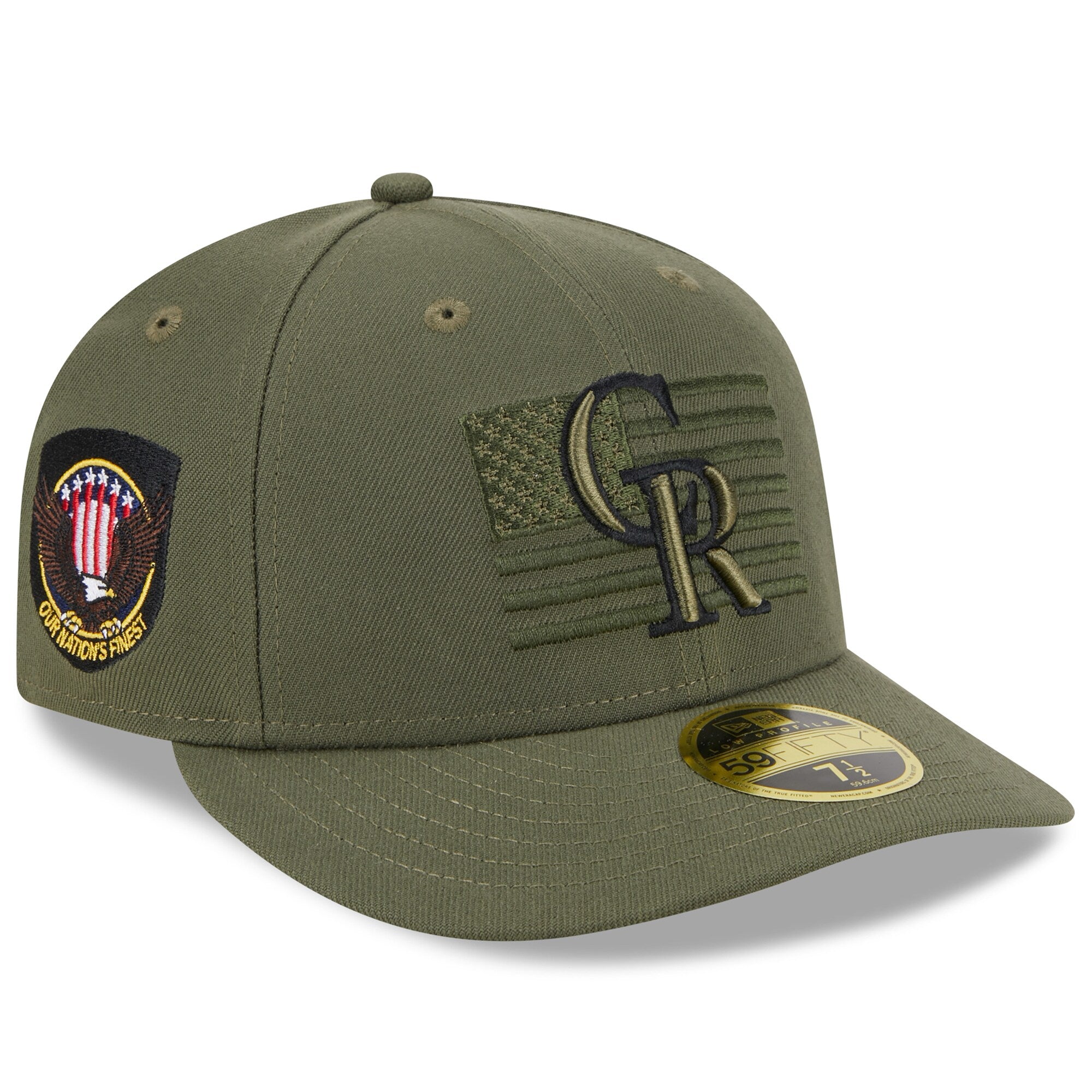 Colorado Rockies New Era 2023 Armed Forces Day Low Profile 59FIFTY Fitted Hat - Green