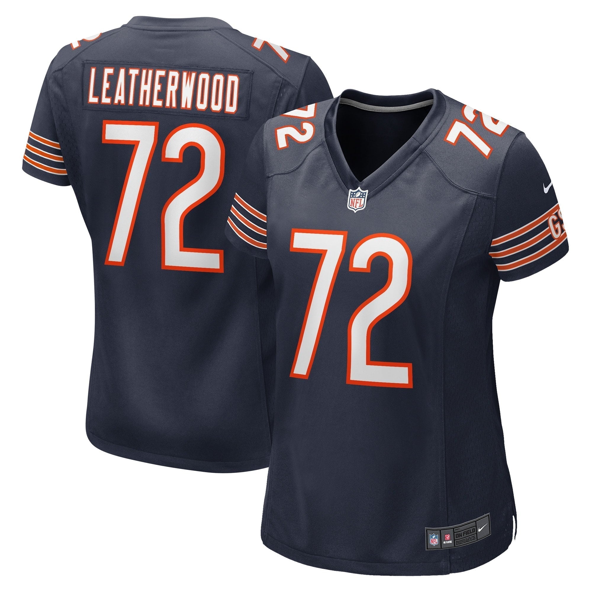Women s Nike Alex Leatherwood Navy Chicago Bears Game Player Jersey