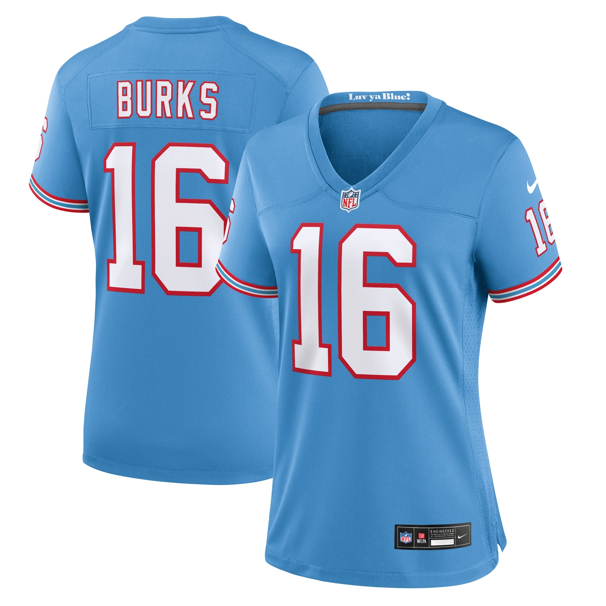 Treylon Burks Tennessee Titans Nike Women s Oilers Throwback Player Game Jersey   Light Blue