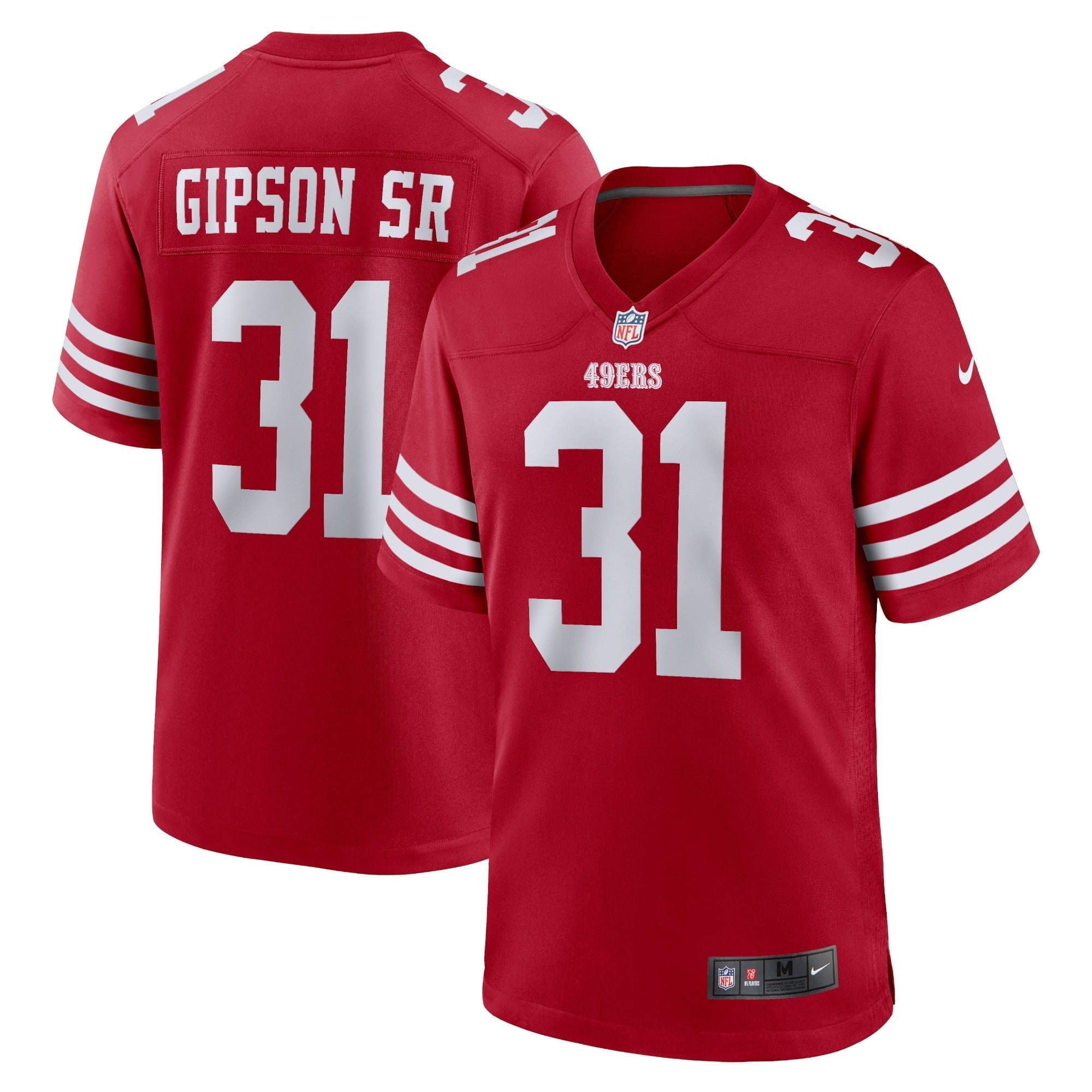 Men s Nike Tashaun Gipson Sr. Scarlet San Francisco 49ers Home Game Player Jersey