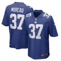 Men s Nike Fabian Moreau Royal New York Giants Game Player Jersey