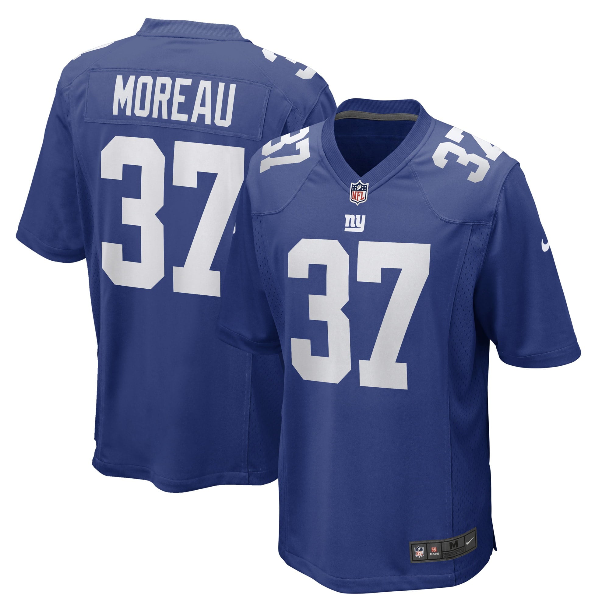 Men s Nike Fabian Moreau Royal New York Giants Game Player Jersey