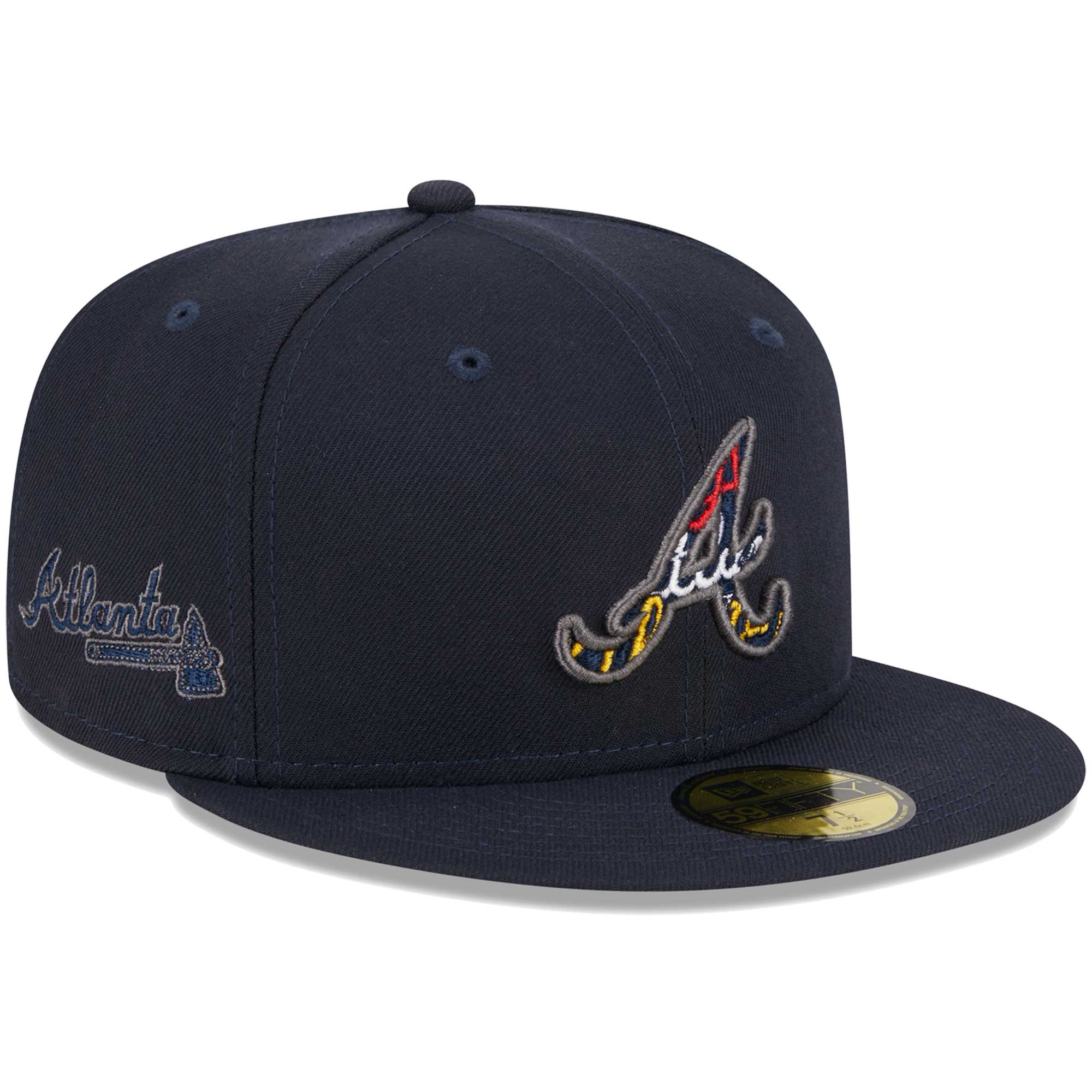 Atlanta Braves New Era Script Fill 59FIFTY Fitted Hat - Navy