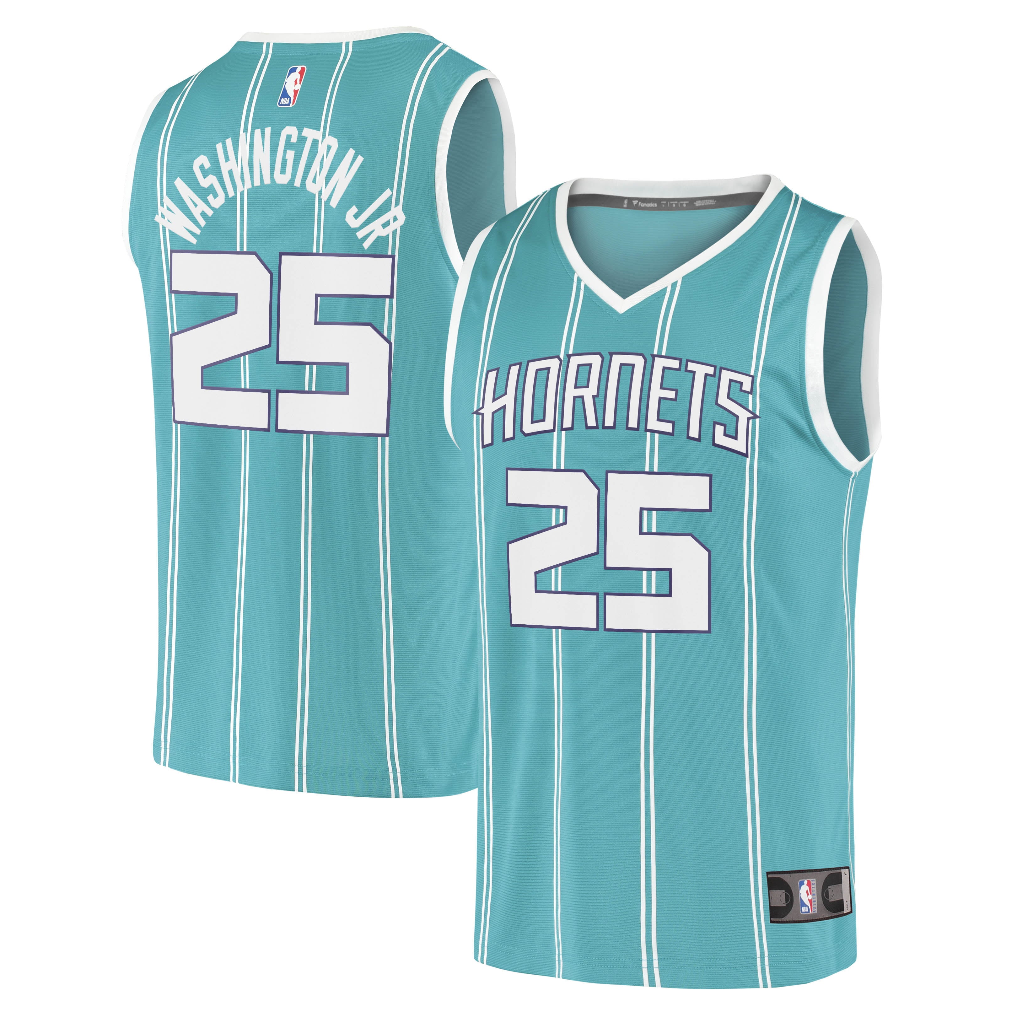 Men's Fanatics Branded PJ Washington Jr. Teal Charlotte Hornets 2020/21 Fast Break Replica Jersey - Icon Edition