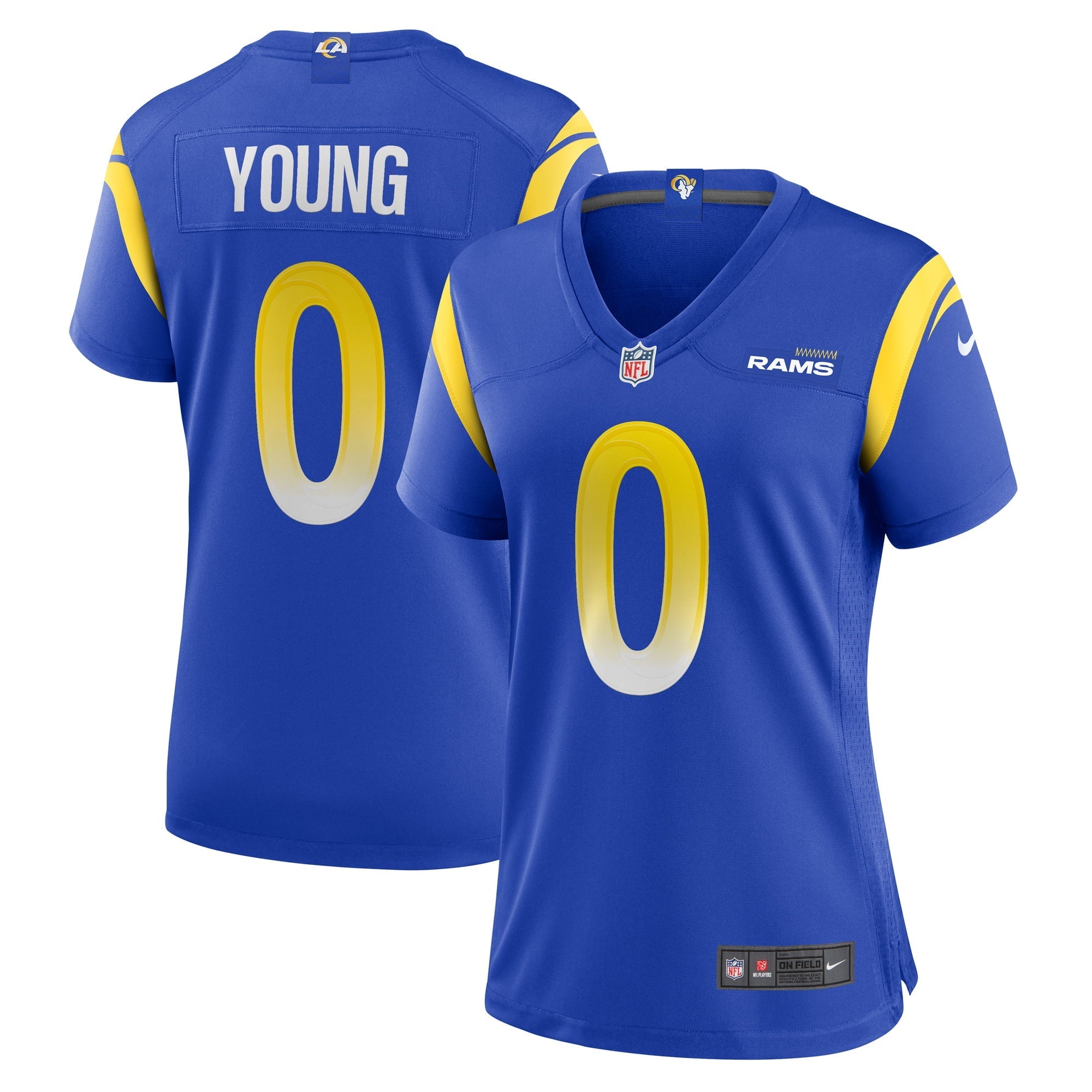 Women s Nike Byron Young Royal Los Angeles Rams Home Game Jersey