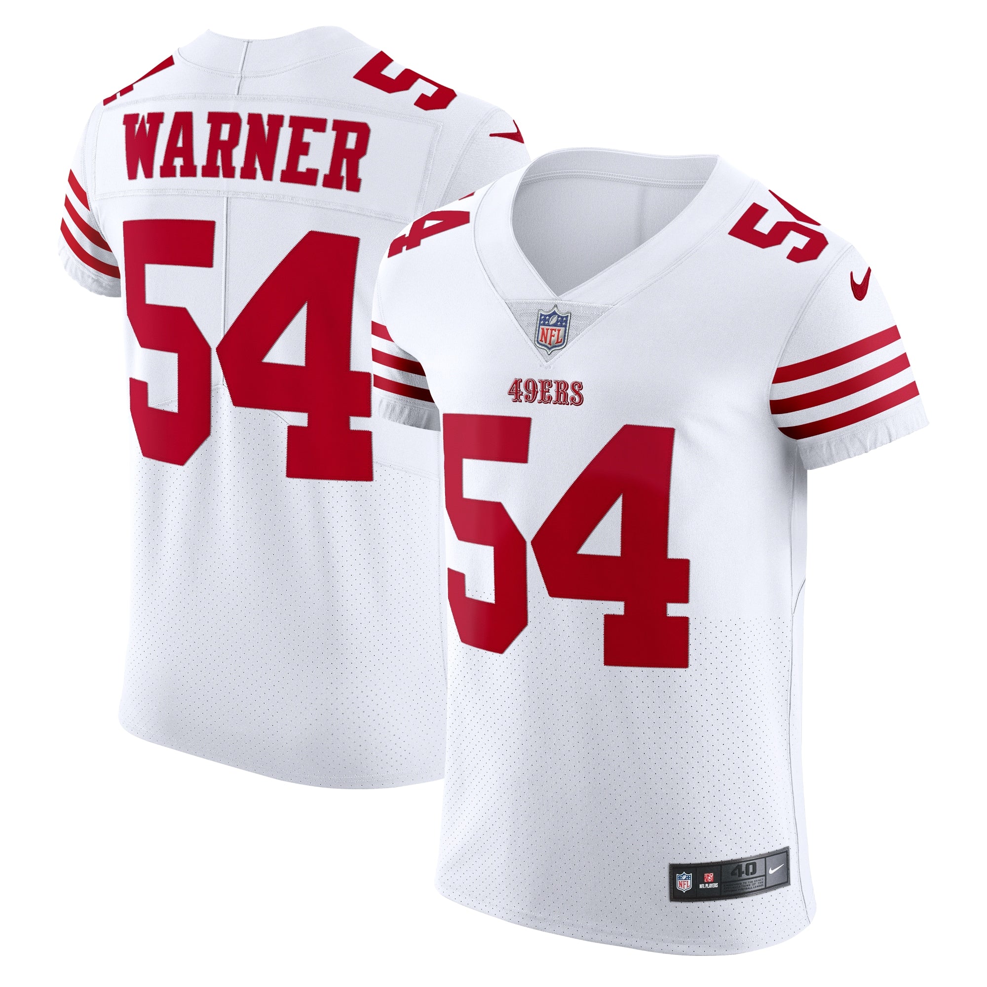 Fred Warner San Francisco 49ers Nike Vapor Elite Jersey   White