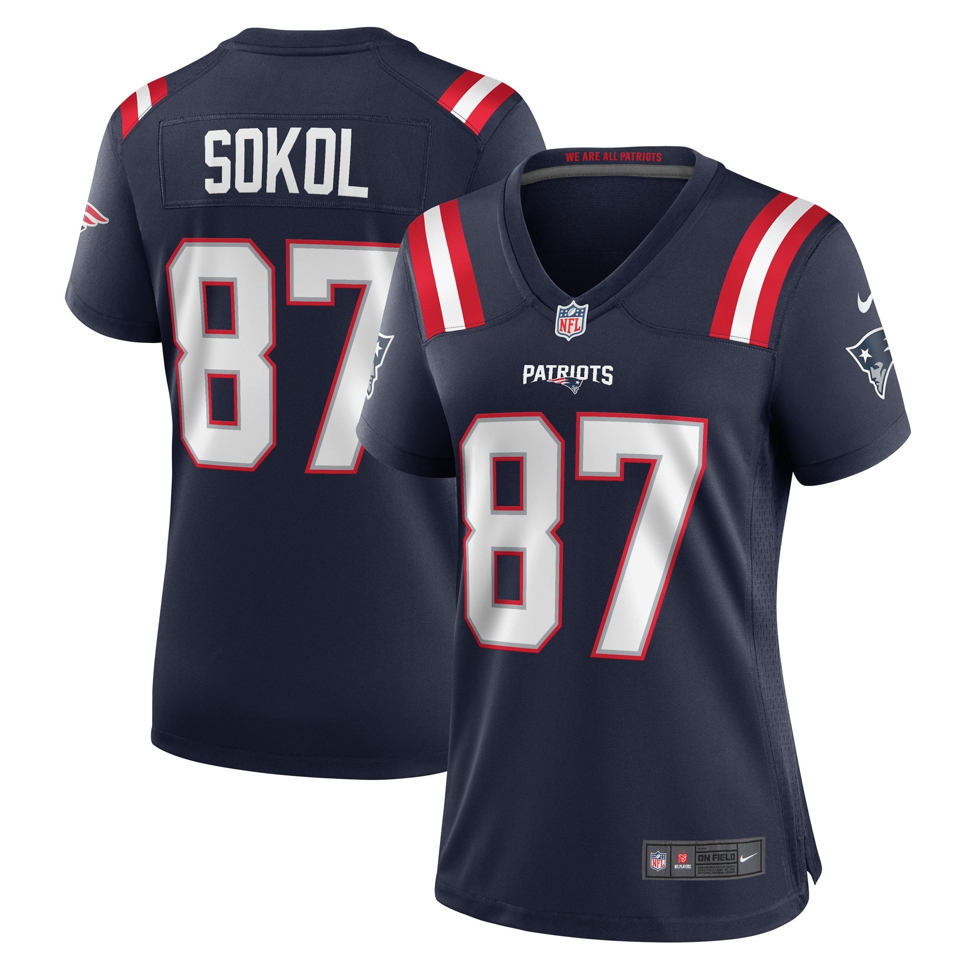 Matt Sokol New England Patriots Nike Women s Game Player Jersey   Navy