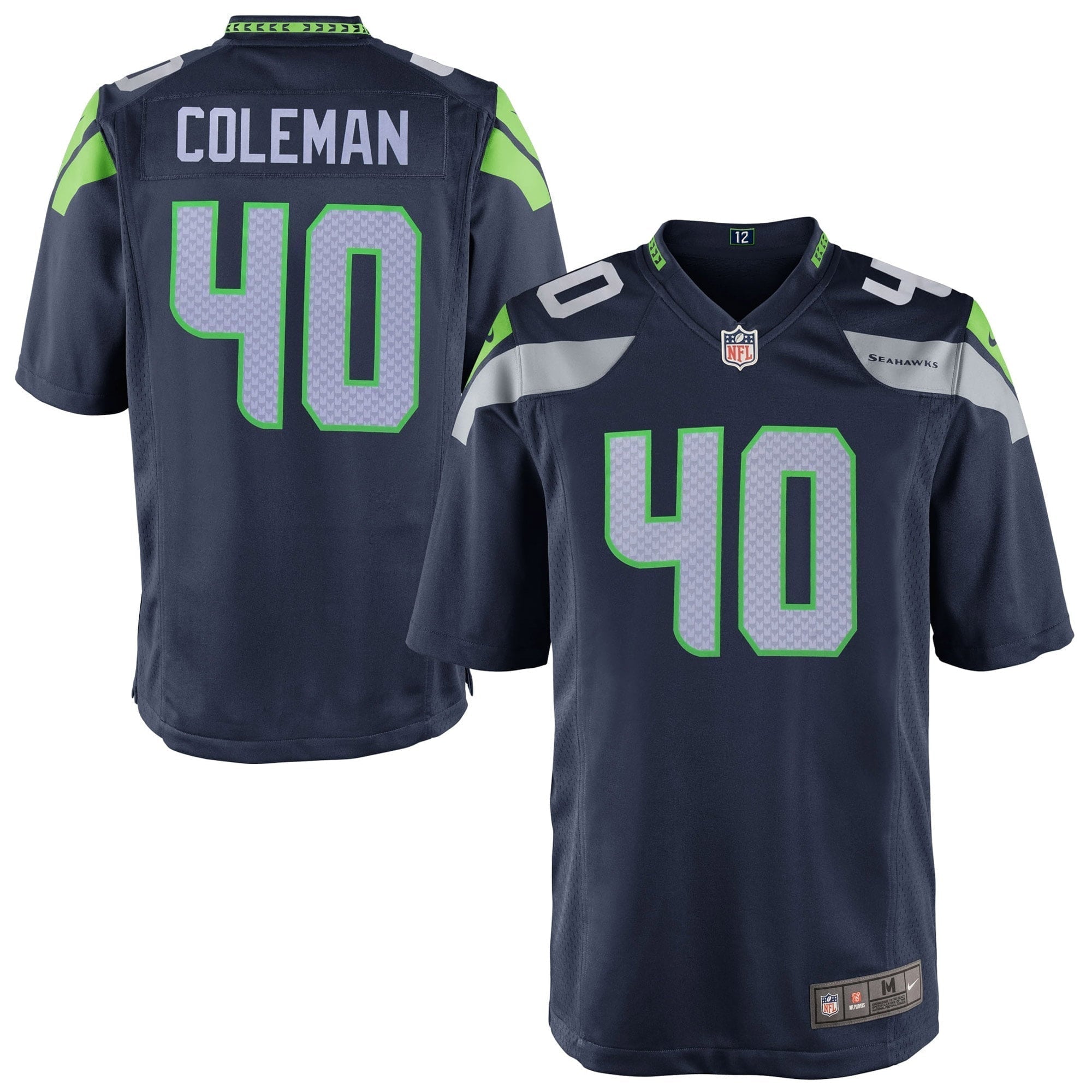 Youth Nike Derrick Coleman College Navy Seattle Seahawks Team Color Game Jersey