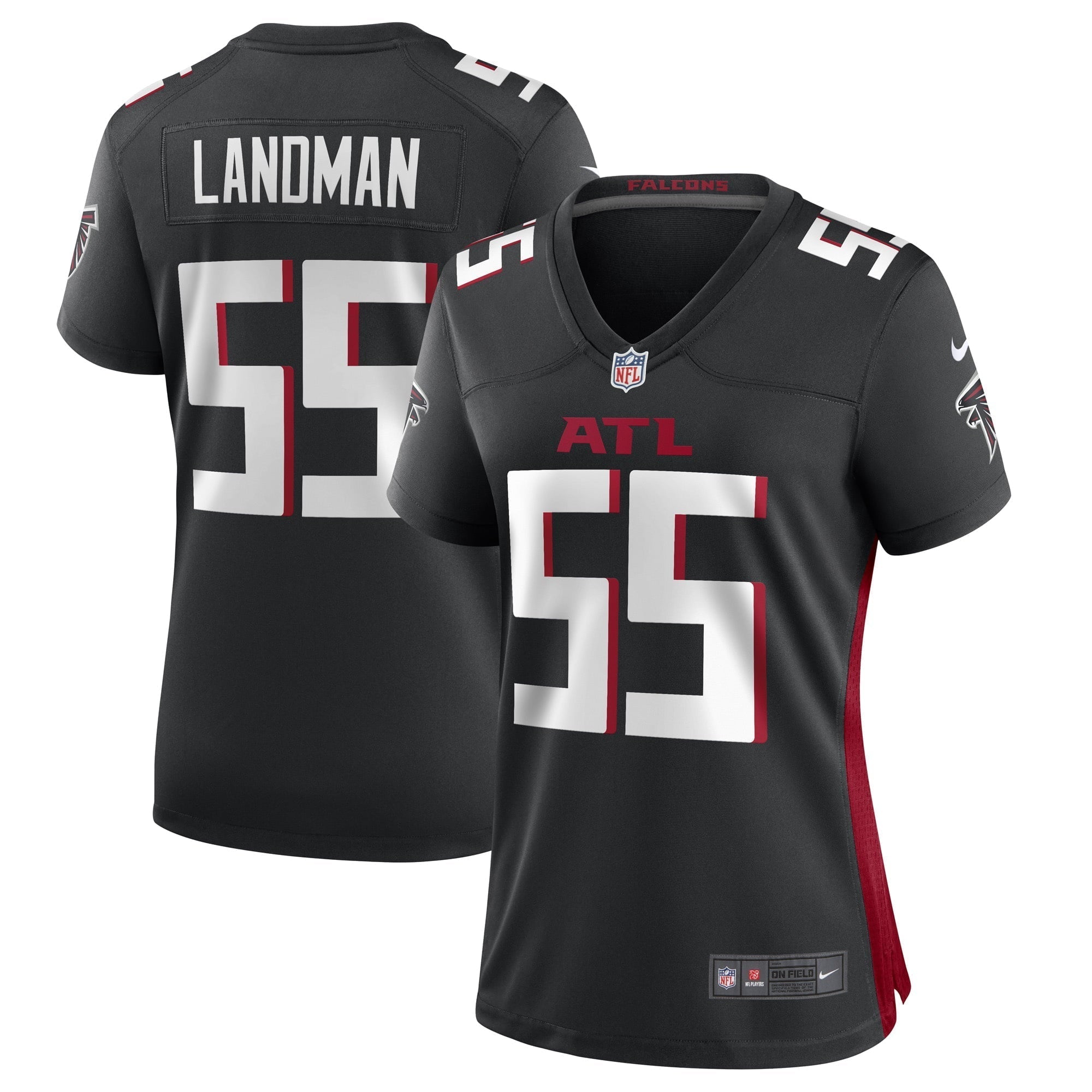 Women s Nike Black Nate Landman Atlanta Falcons Game Player Jersey