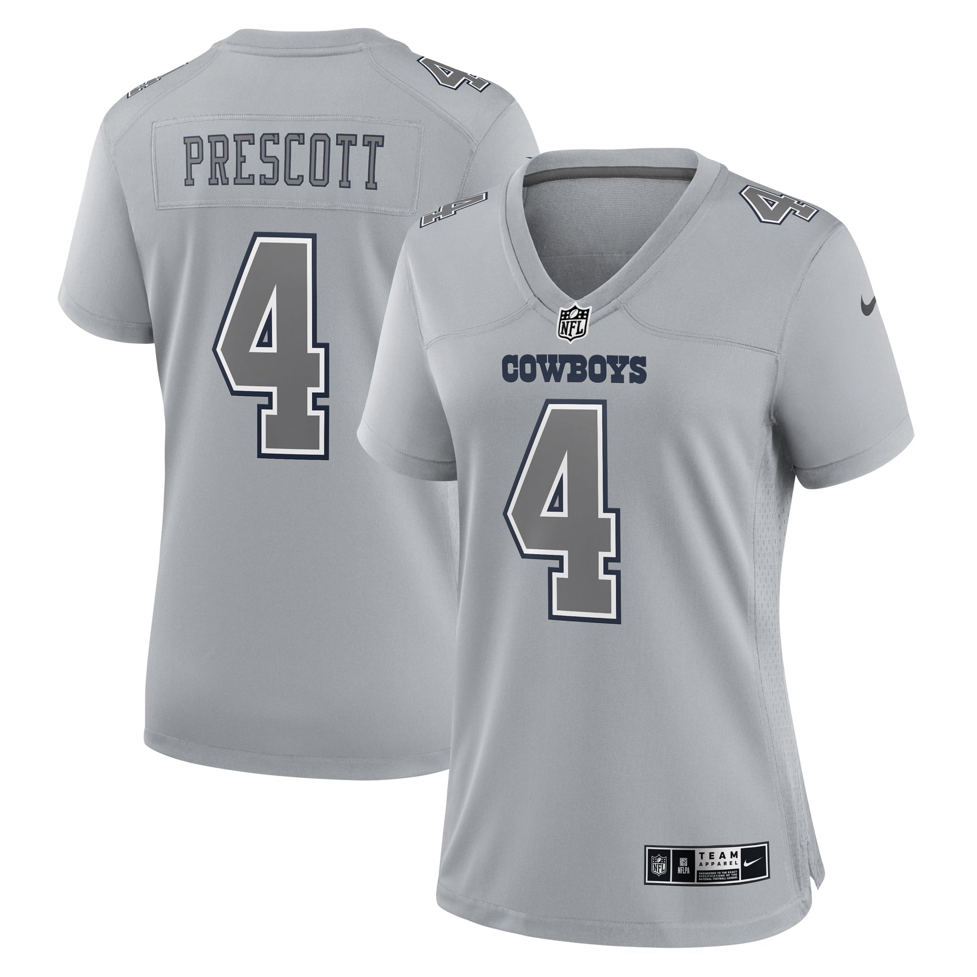 Women s Nike Dak Prescott Gray Dallas Cowboys Atmosphere Fashion Game Jersey