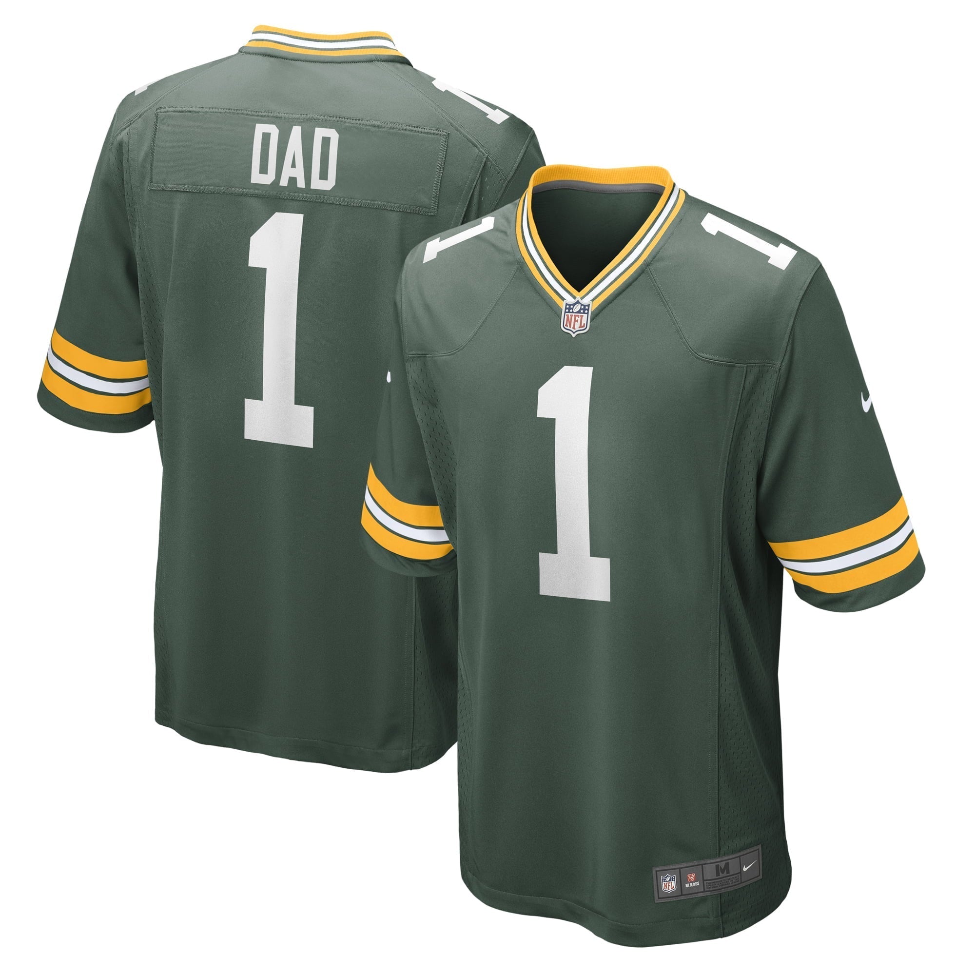 Men s Nike Number 1 Dad Green Green Bay Packers Game Jersey