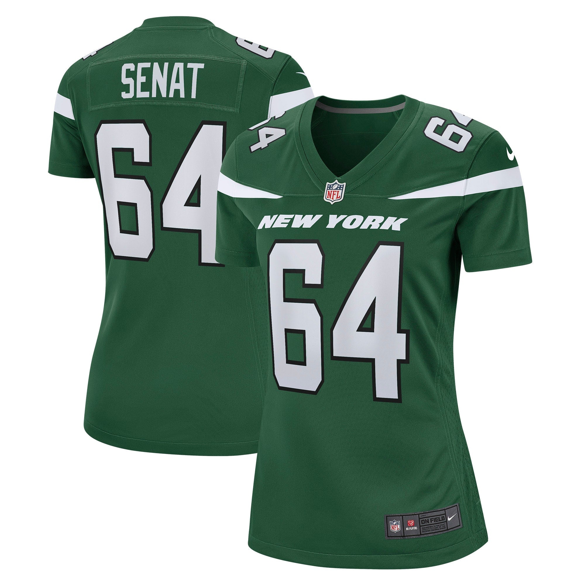 Women s Nike Greg Senat Gotham Green New York Jets Game Player Jersey