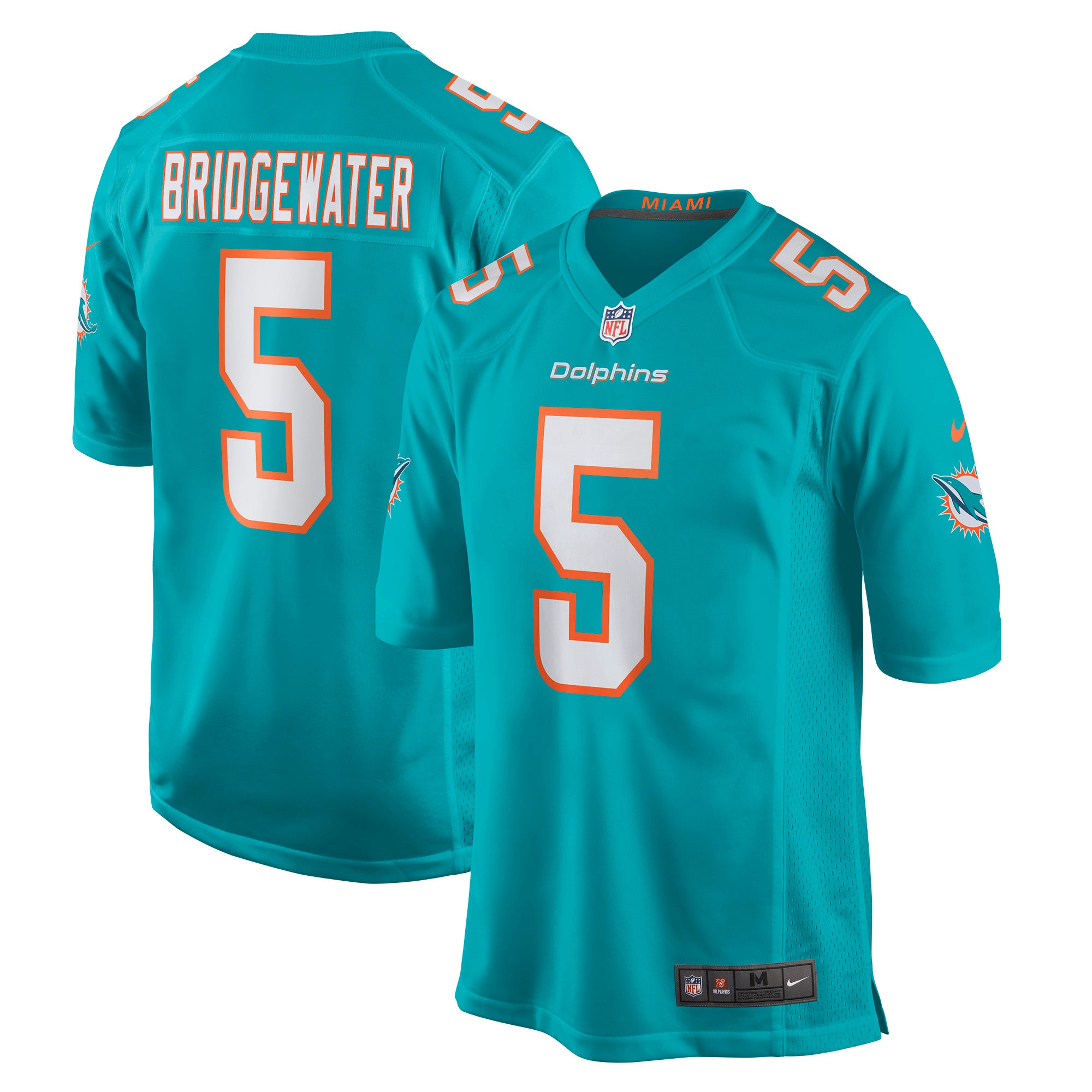 Teddy Bridgewater Miami Dolphins Nike Game Jersey   Aqua